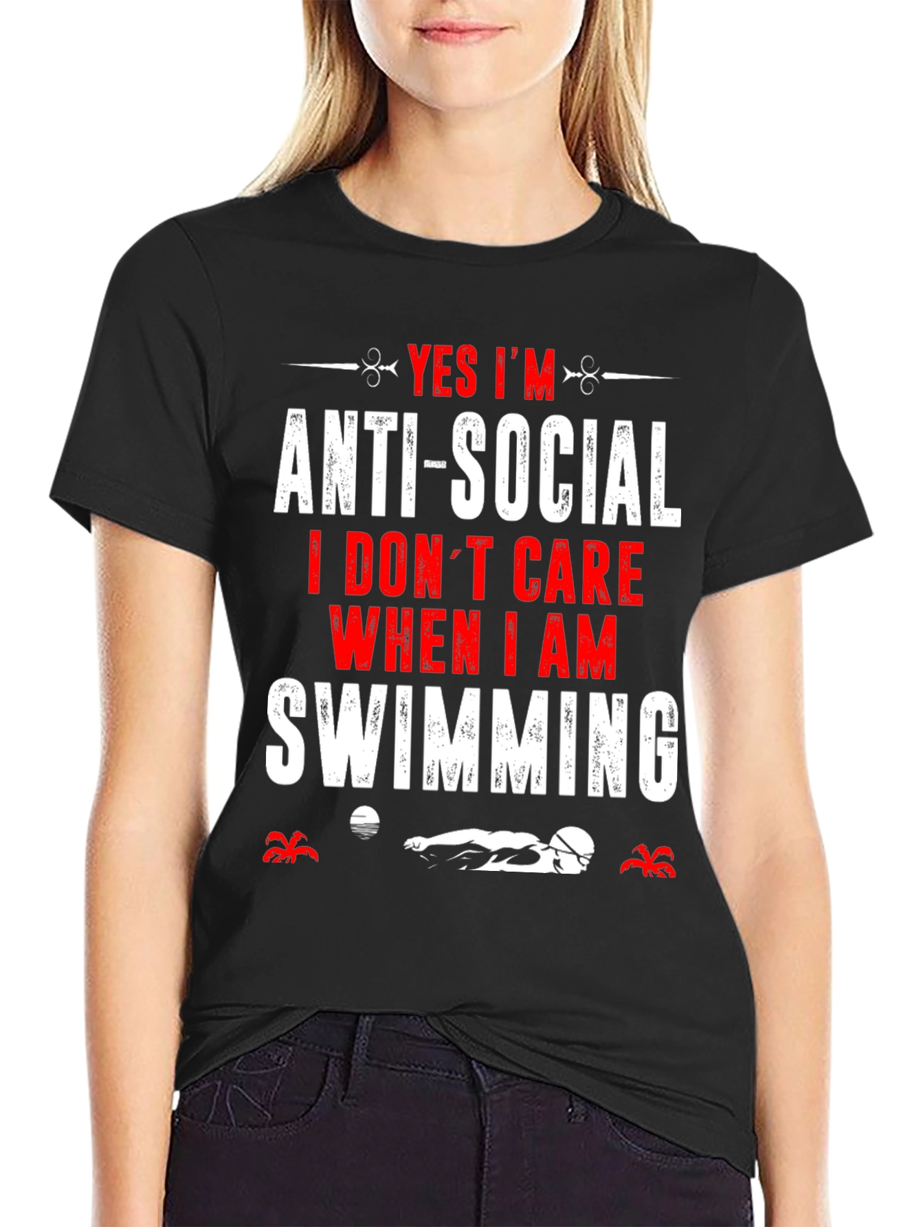 Anti-Social Swimmer T-Shirt: Funny Swimming Apparel