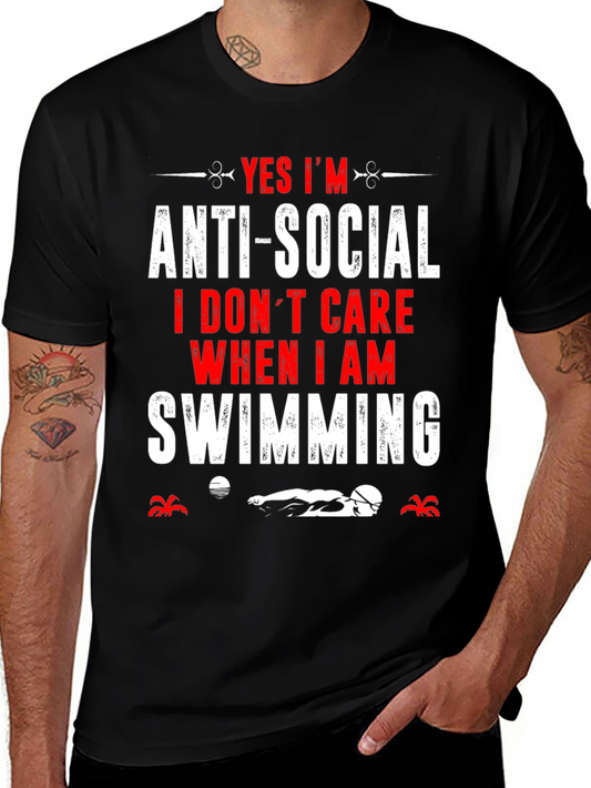 Anti-Social Swimmer T-Shirt: Funny Swimming Apparel