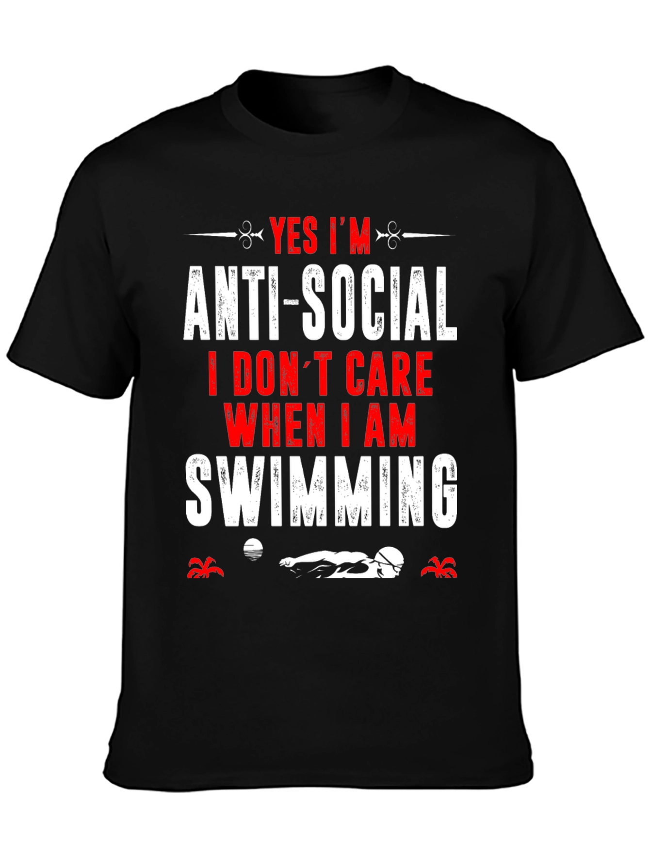 Anti-Social Swimmer T-Shirt: Funny Swimming Apparel
