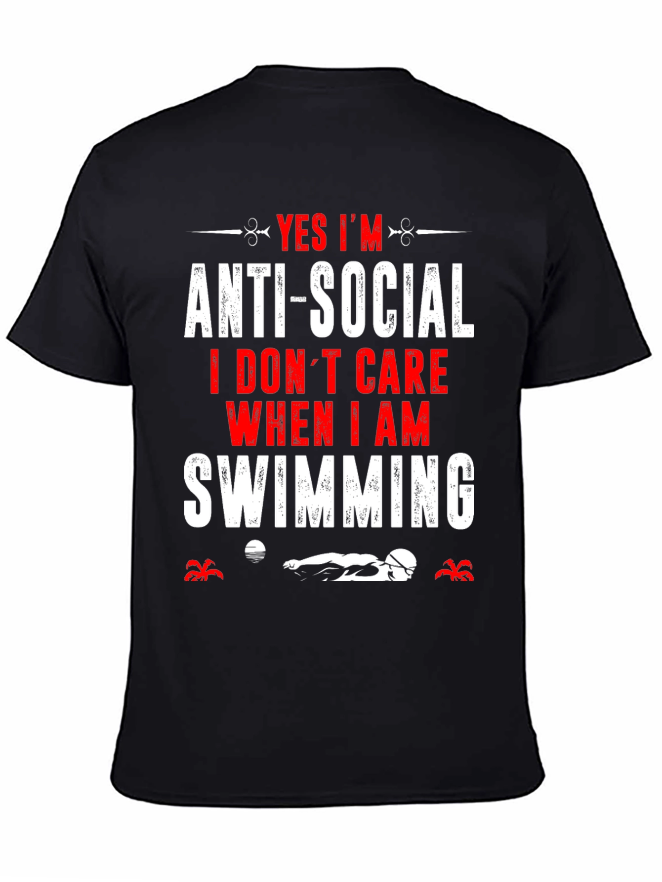 Anti-Social Swimmer T-Shirt: Funny Swimming Apparel