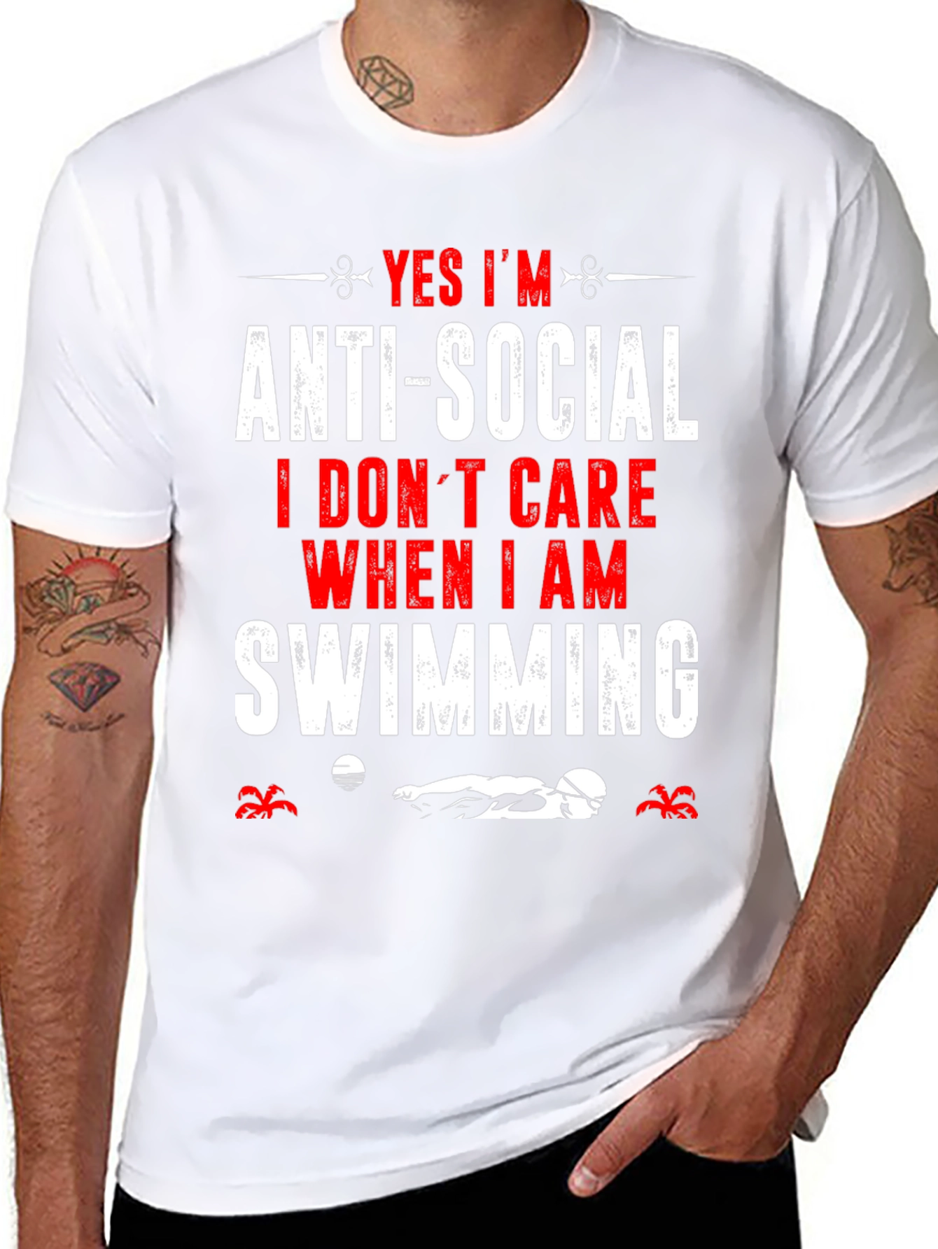 Anti-Social Swimmer T-Shirt: Funny Swimming Apparel