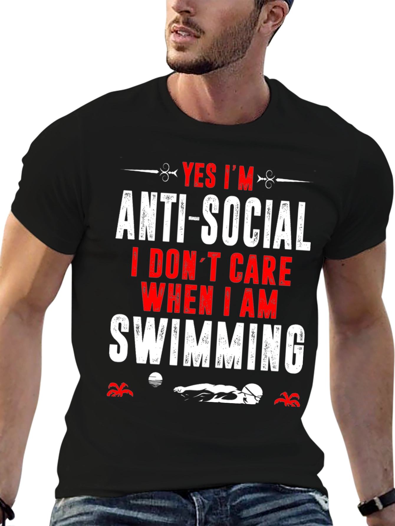 Anti-Social Swimmer T-Shirt: Funny Swimming Apparel