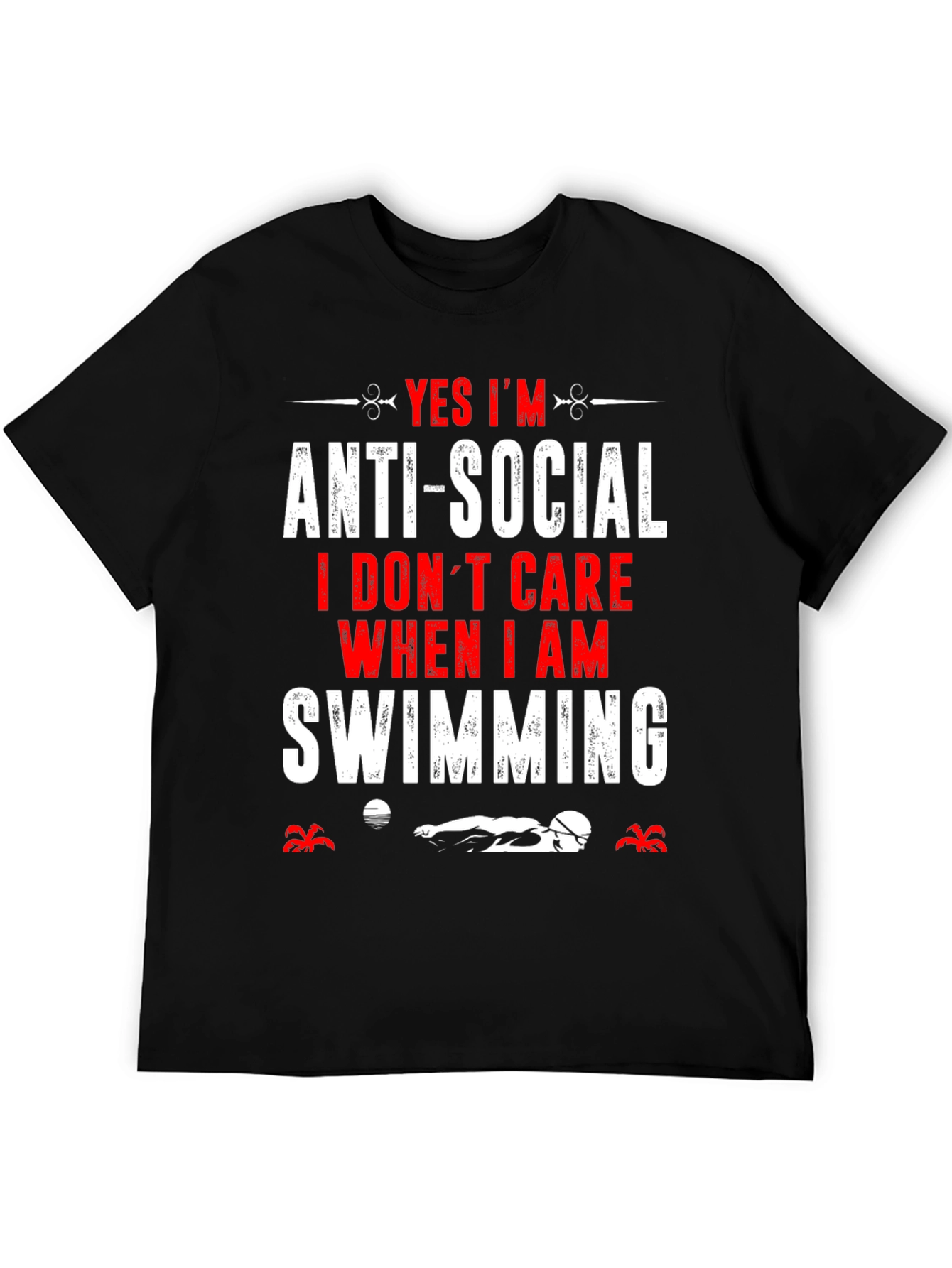 Anti-Social Swimmer T-Shirt: Funny Swimming Apparel