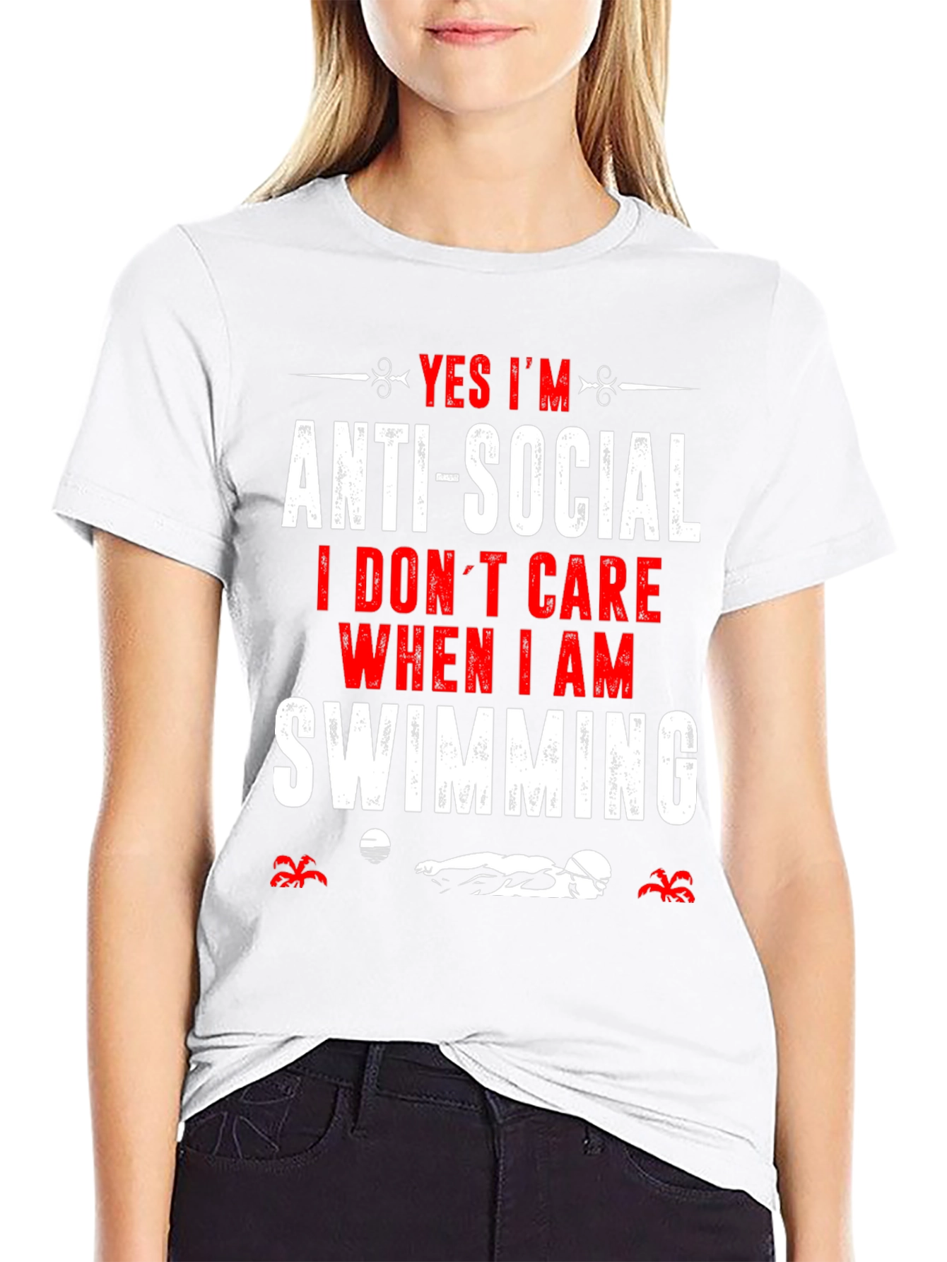 Anti-Social Swimmer T-Shirt: Funny Swimming Apparel