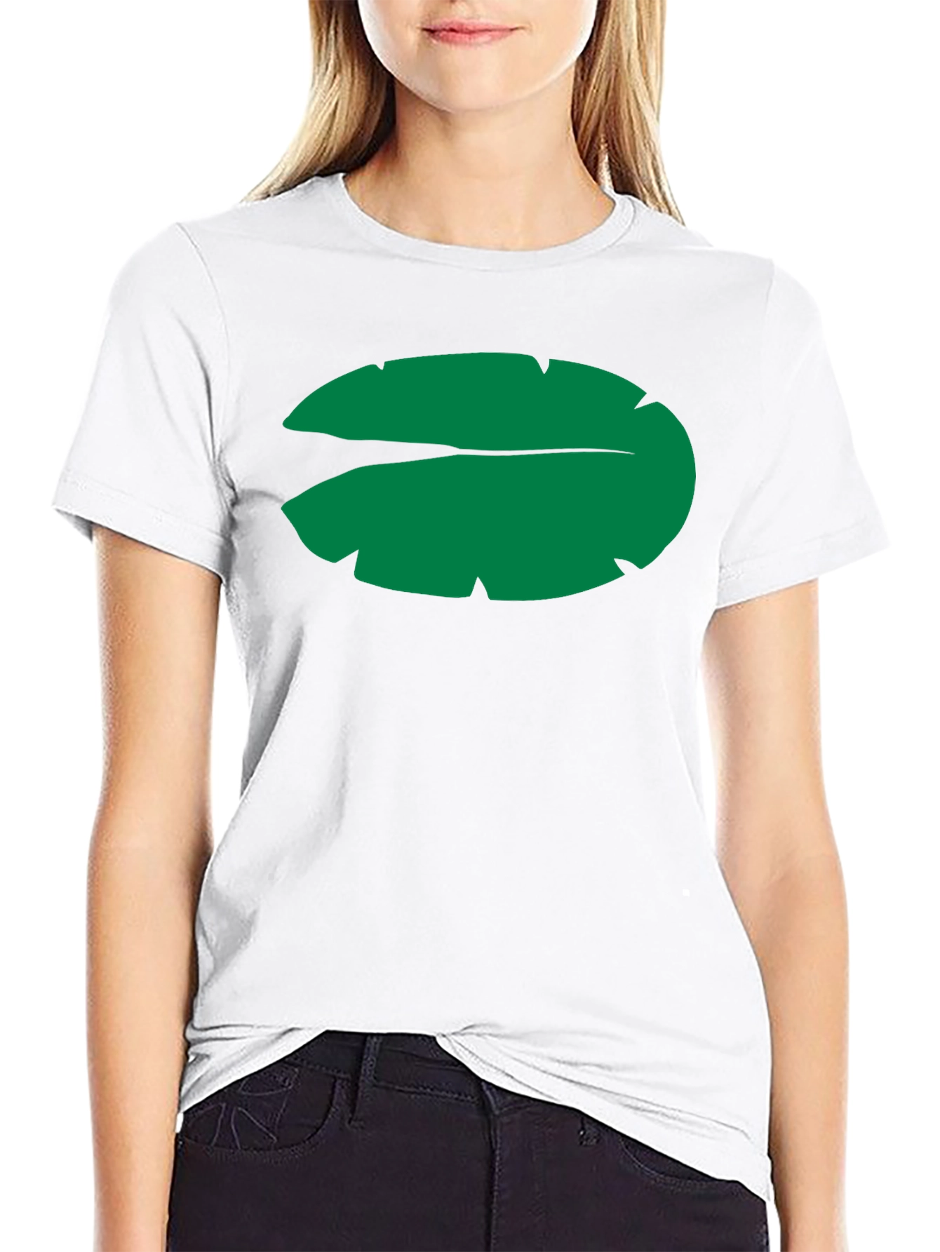 Leaf Graphic Tee - Soft Black Cotton Shirt