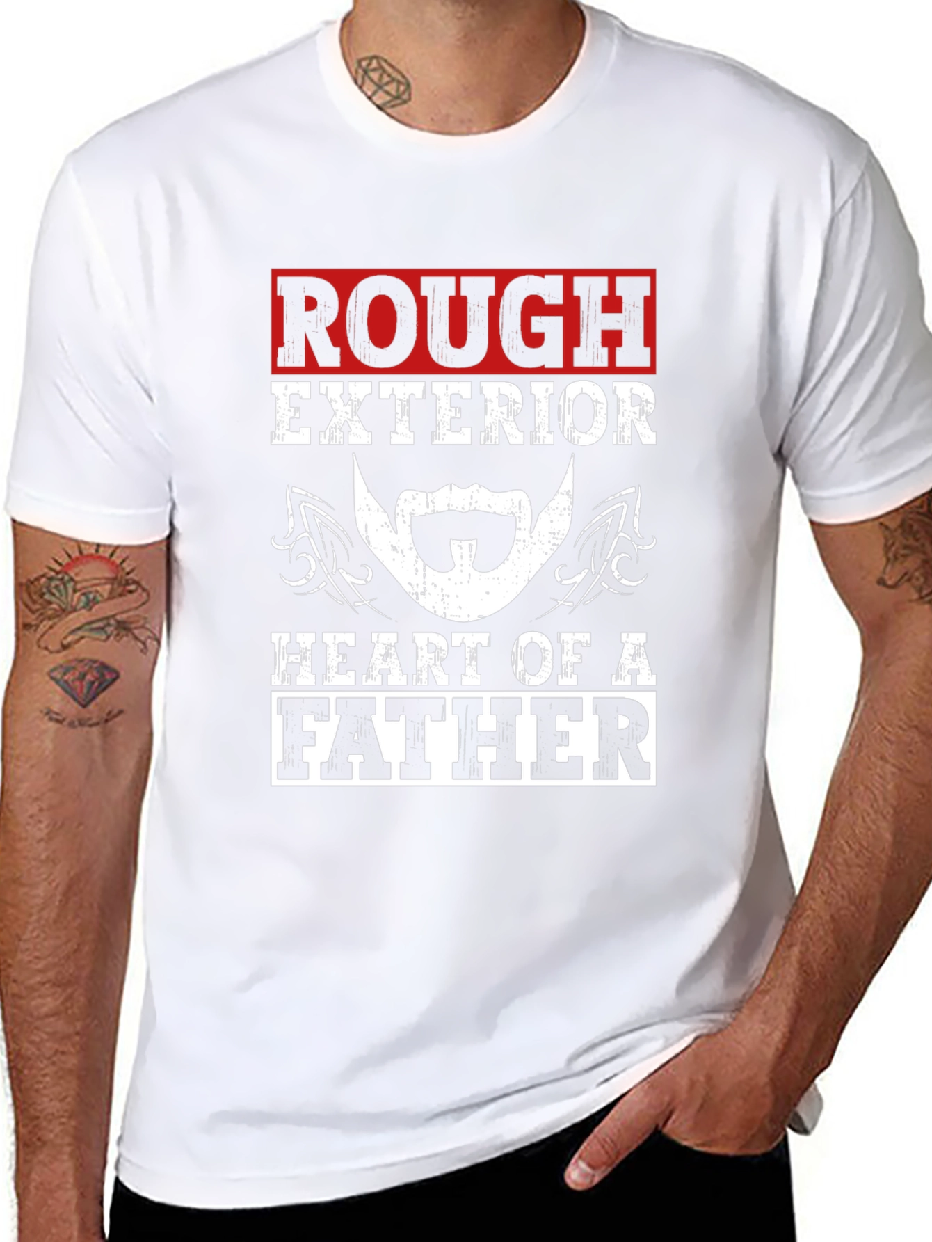 Rough Exterior Heart of a Father T-Shirt