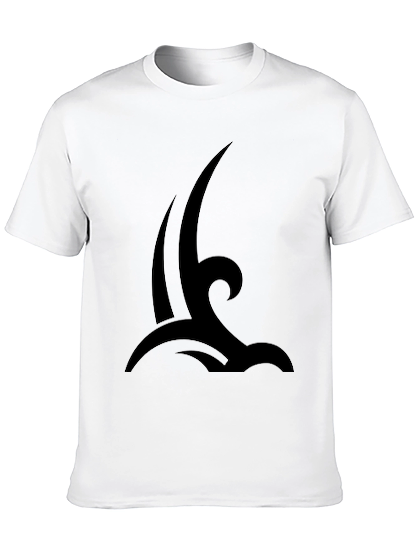 Mens Black Tribal Wave Graphic T-Shirt