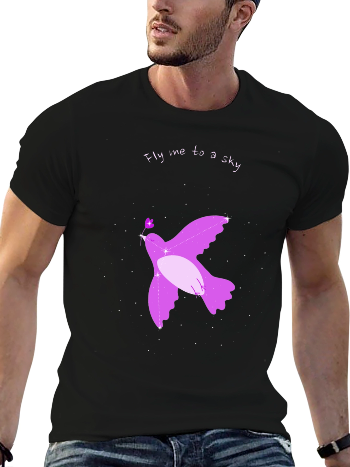Fly Me to a Sky Black T-Shirt