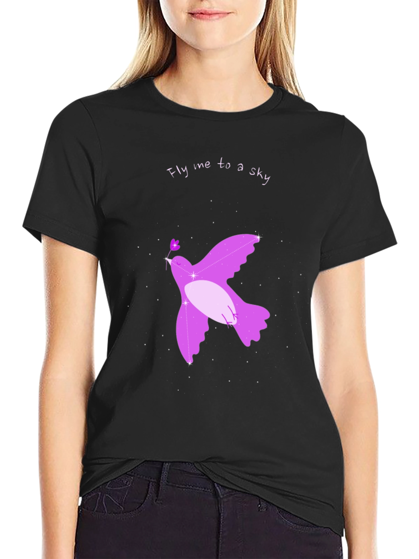Fly Me to a Sky Black T-Shirt