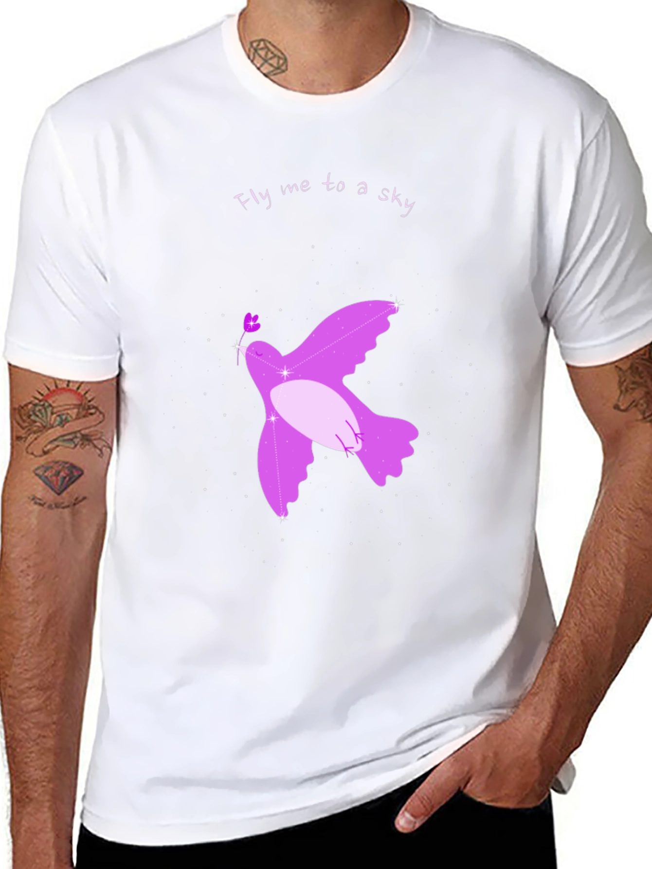 Fly Me to a Sky Black T-Shirt