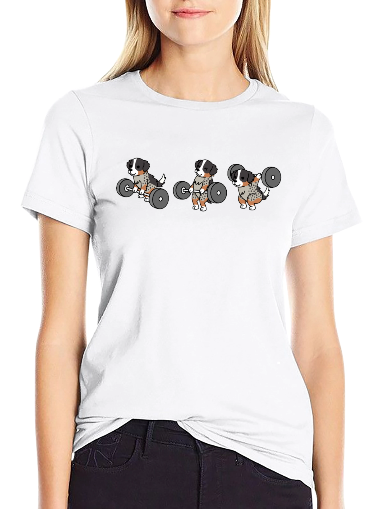 Weightlifting Dogs T-Shirt - Black Graphic Tee