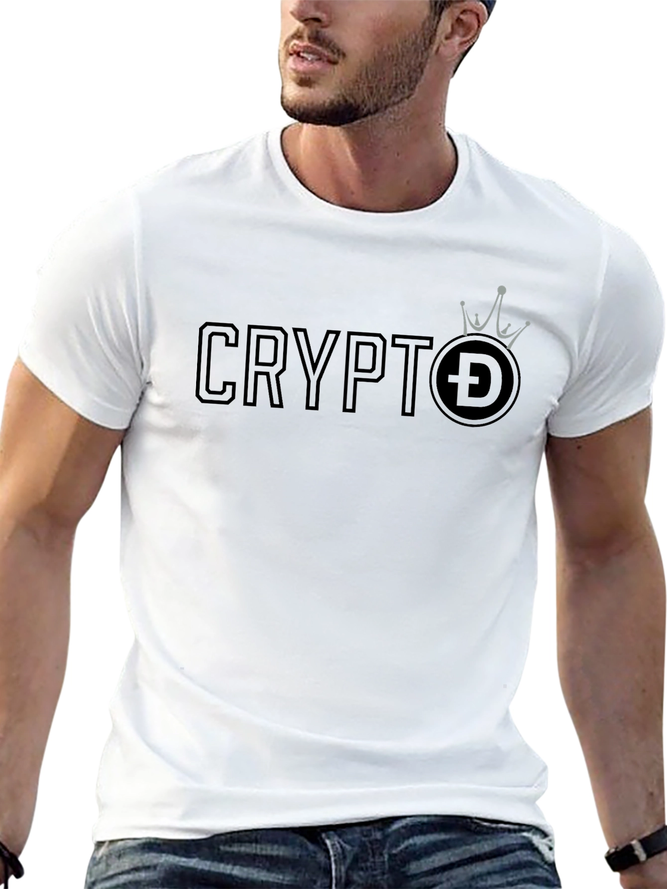 Crypto Doge Crown Black T-Shirt