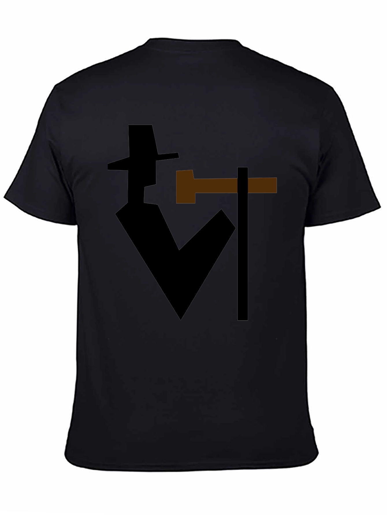 Abstract Detective Graphic T-Shirt - Stylish Silhouette Tee