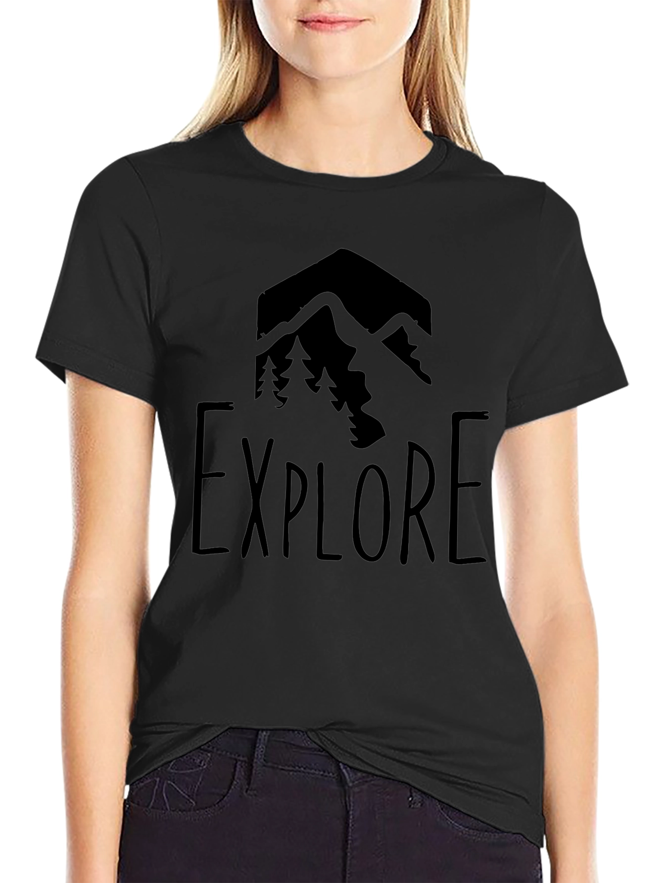 Explore Mountain Graphic Tee - Black