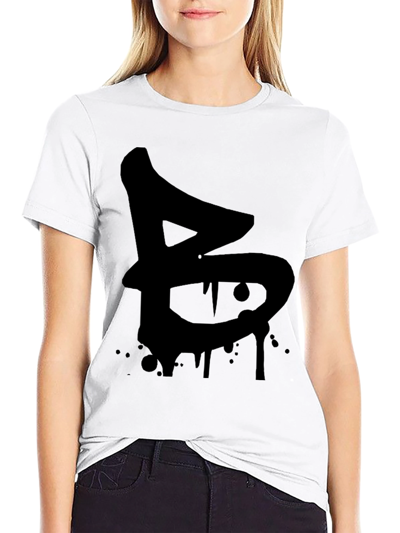 Urban Drip Letter B Black Graphic Tee