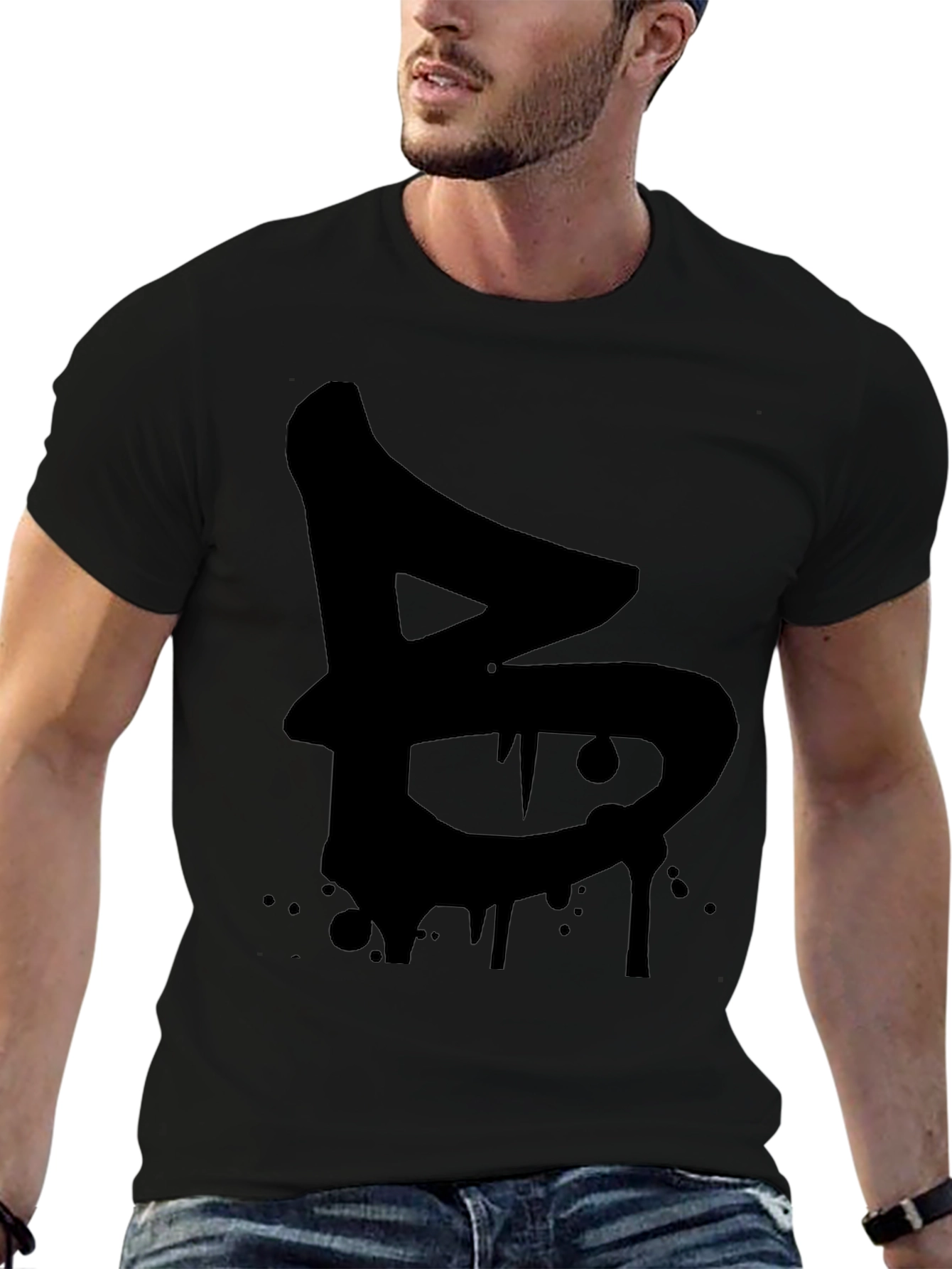 Urban Drip Letter B Black Graphic Tee
