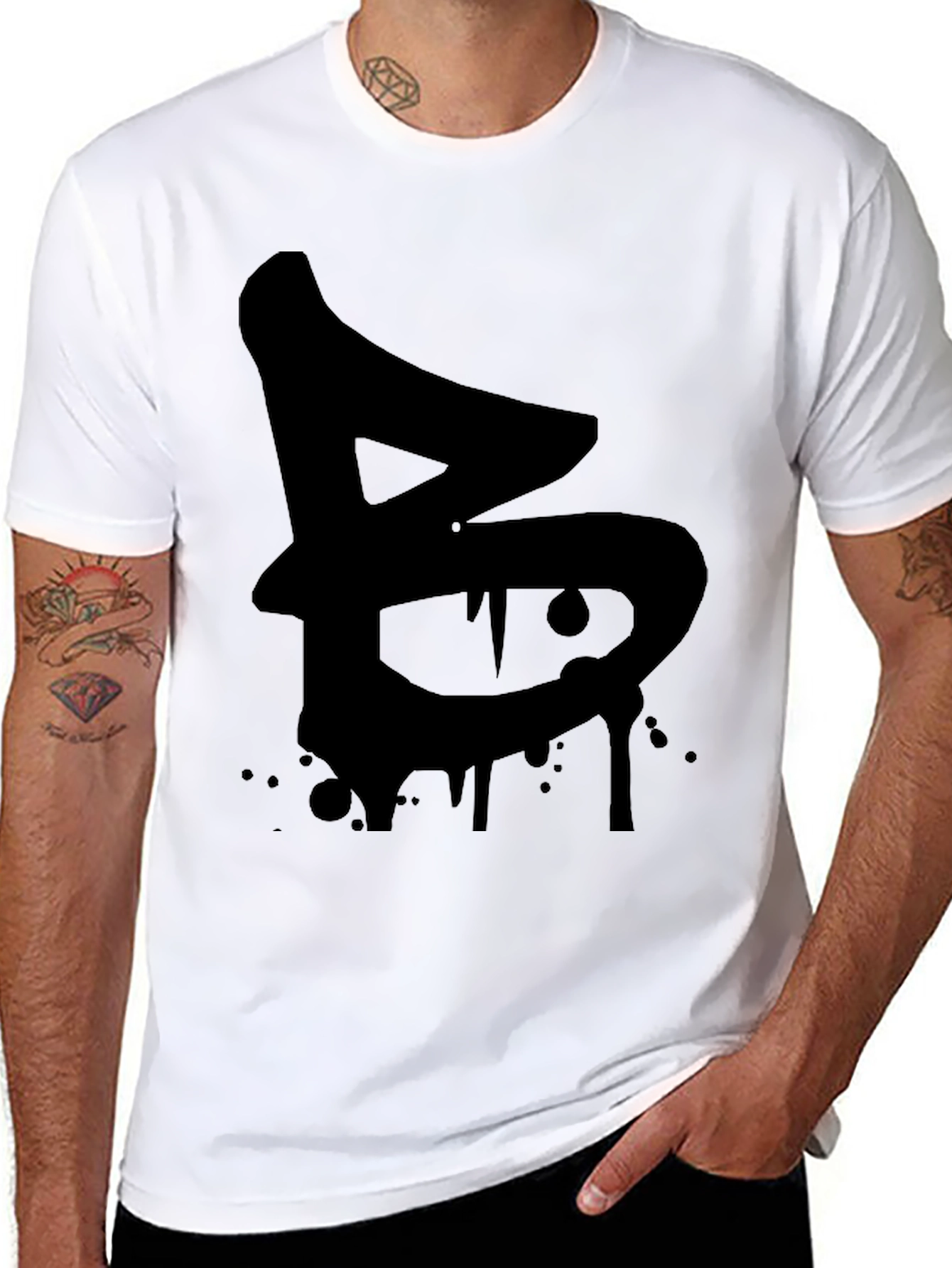 Urban Drip Letter B Black Graphic Tee