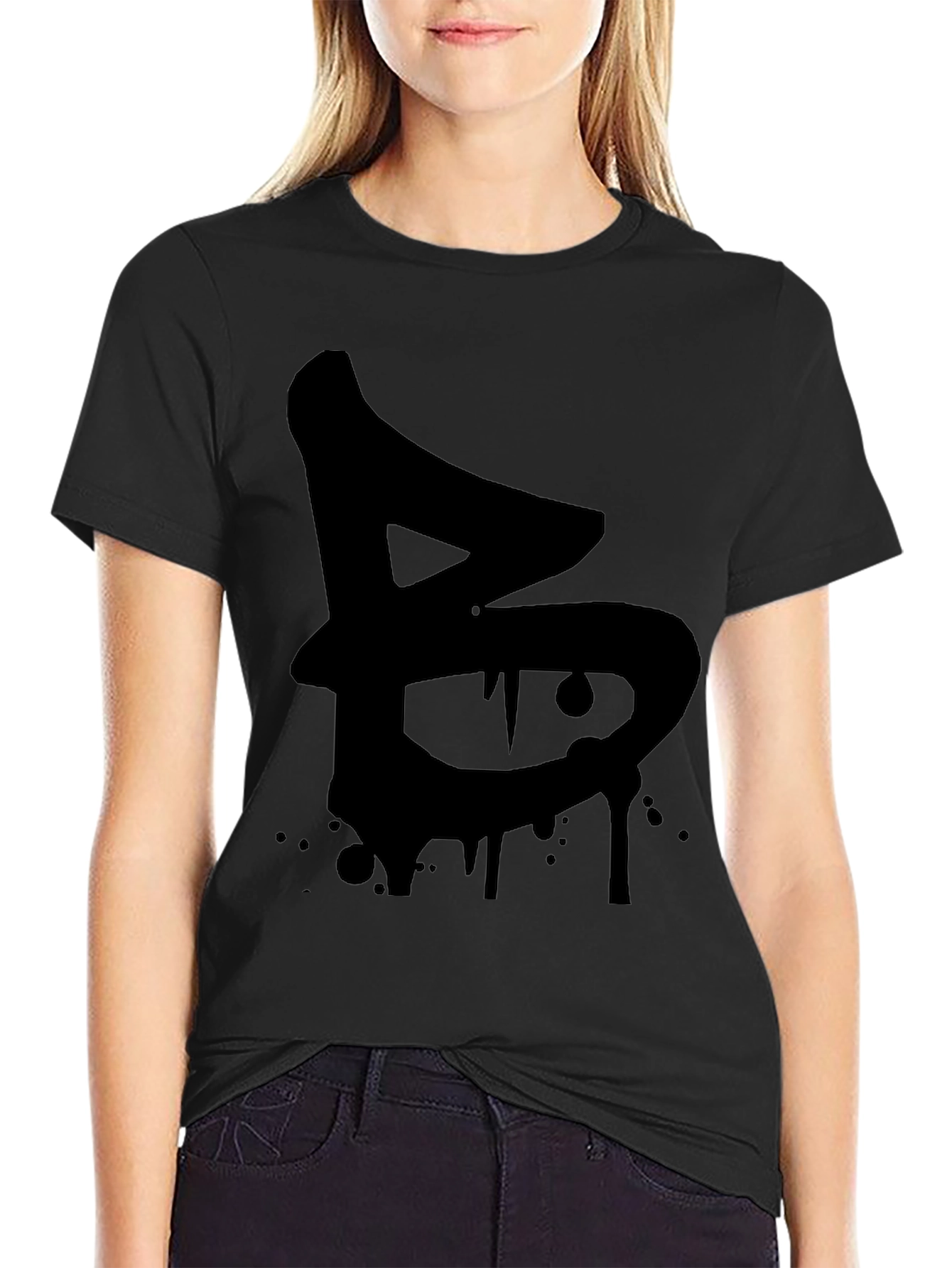 Urban Drip Letter B Black Graphic Tee