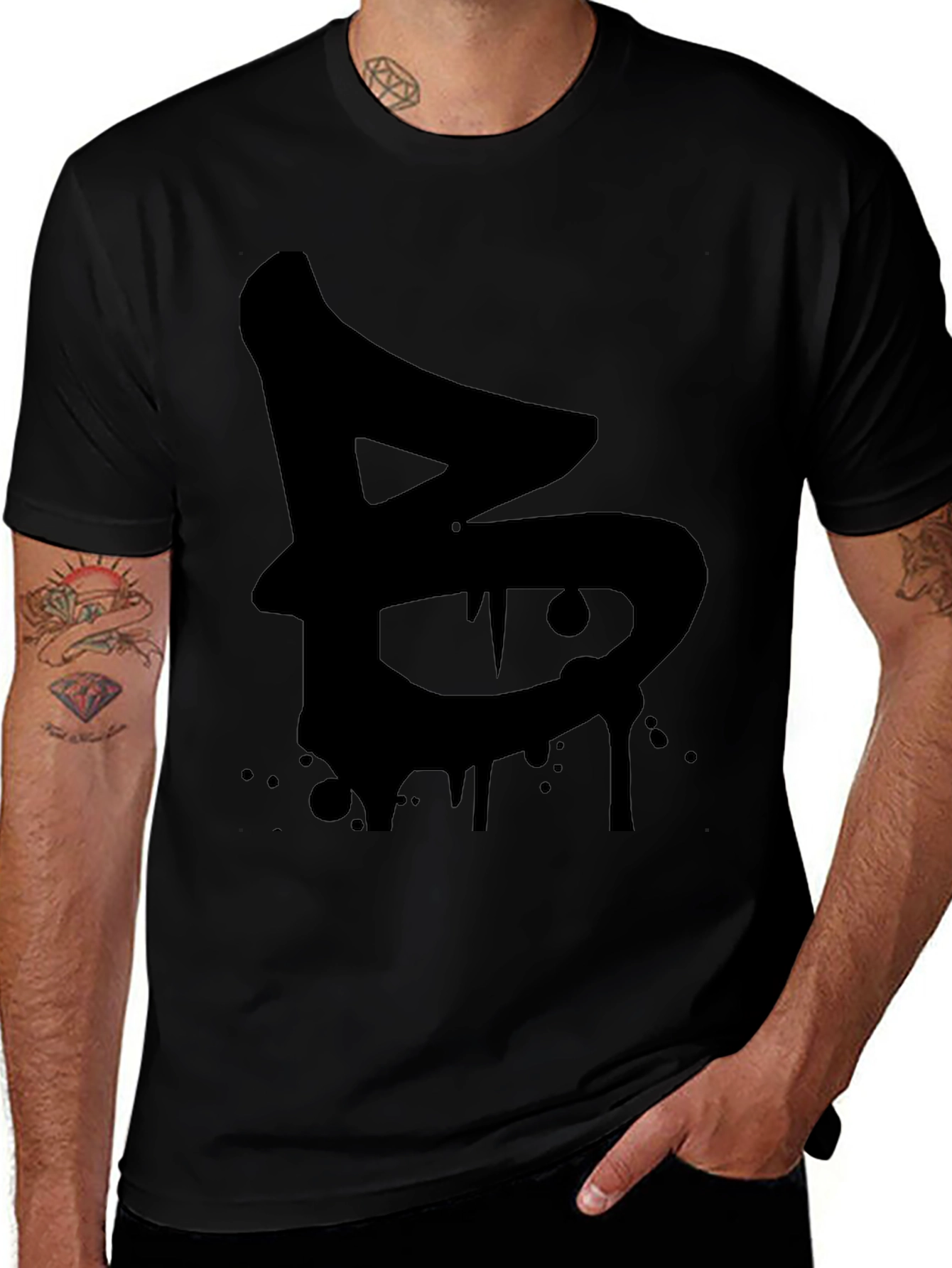 Urban Drip Letter B Black Graphic Tee