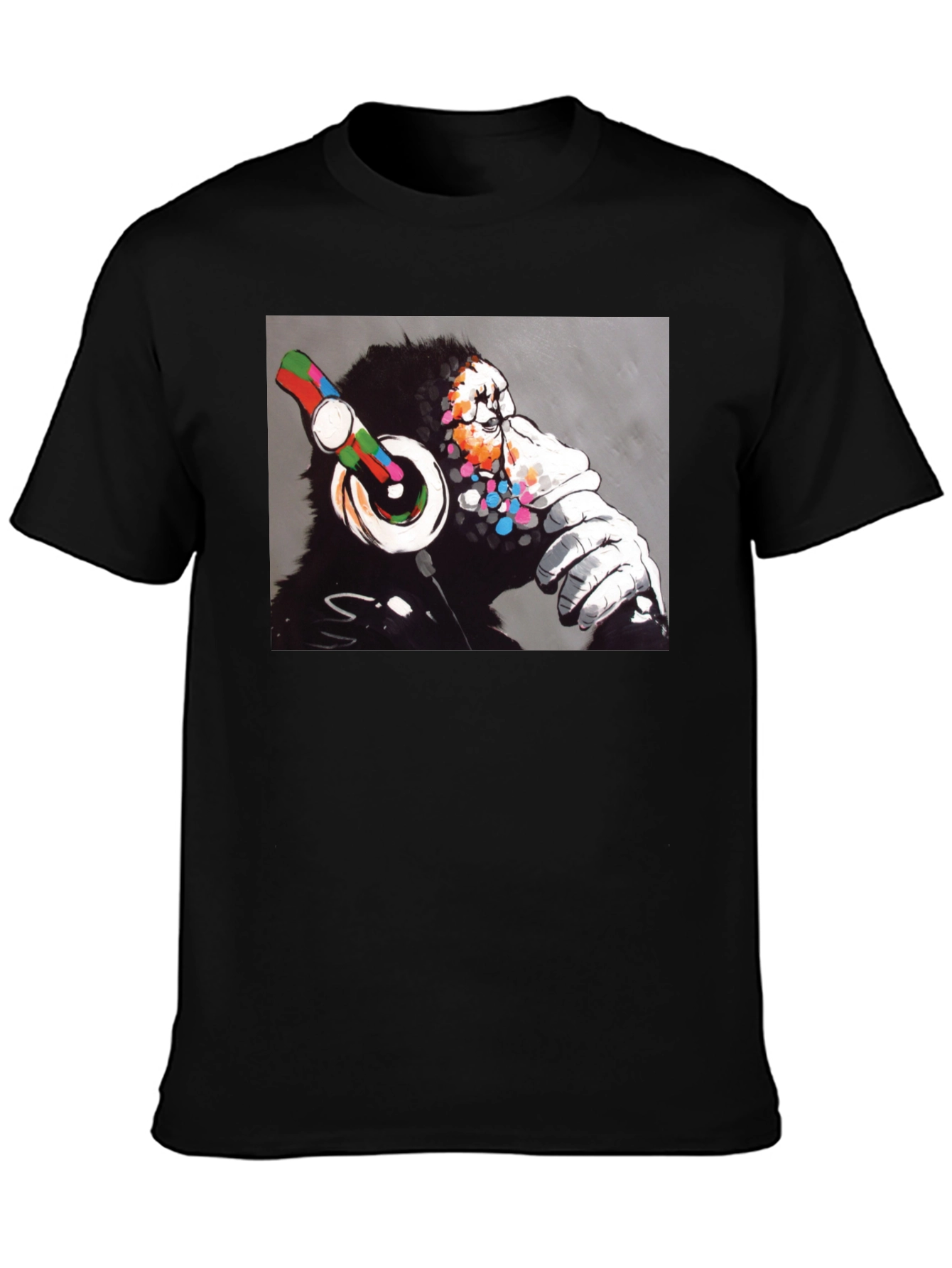 DJ Monkey Graphic Tee - Cool Black T-Shirt