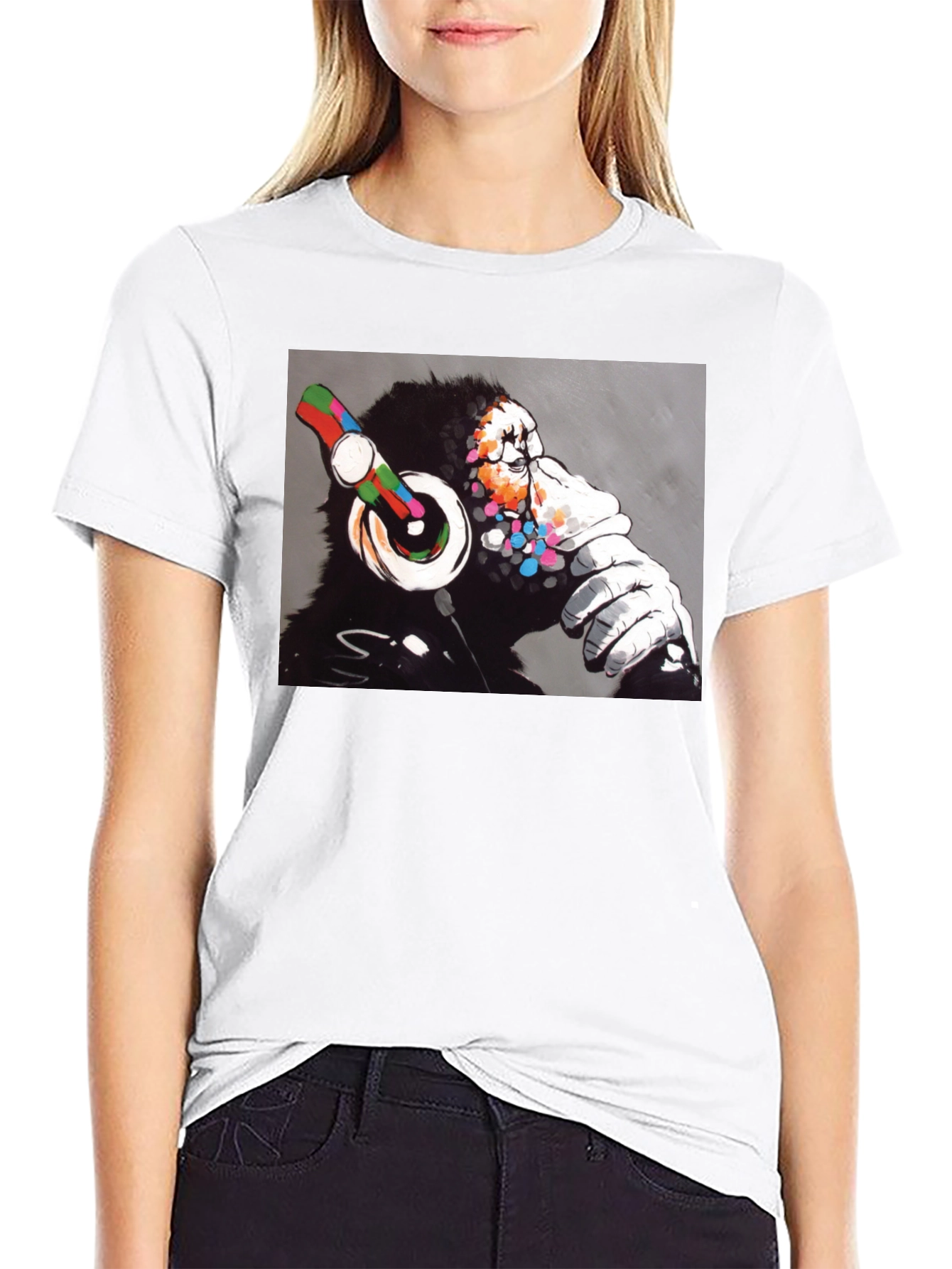DJ Monkey Graphic Tee - Cool Black T-Shirt
