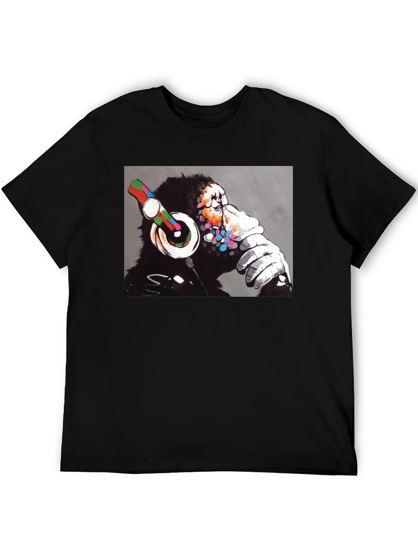 DJ Monkey Graphic Tee - Cool Black T-Shirt
