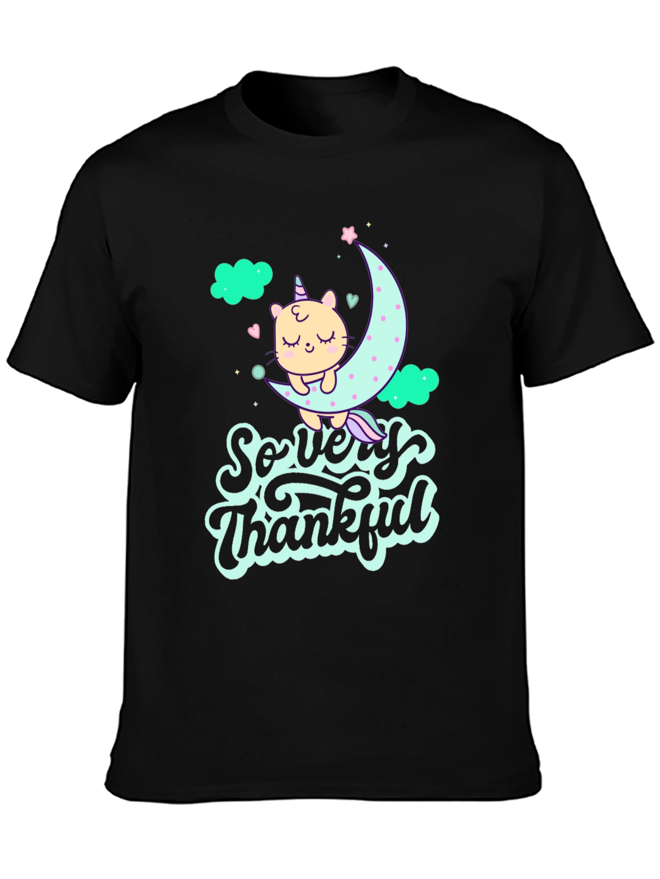 So Very Thankful Cat Moon Graphic Tee