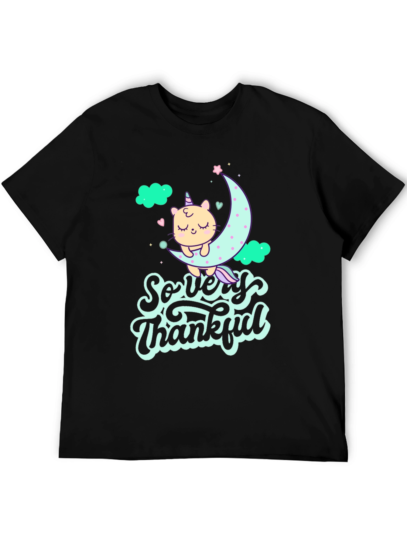 So Very Thankful Cat Moon Graphic Tee