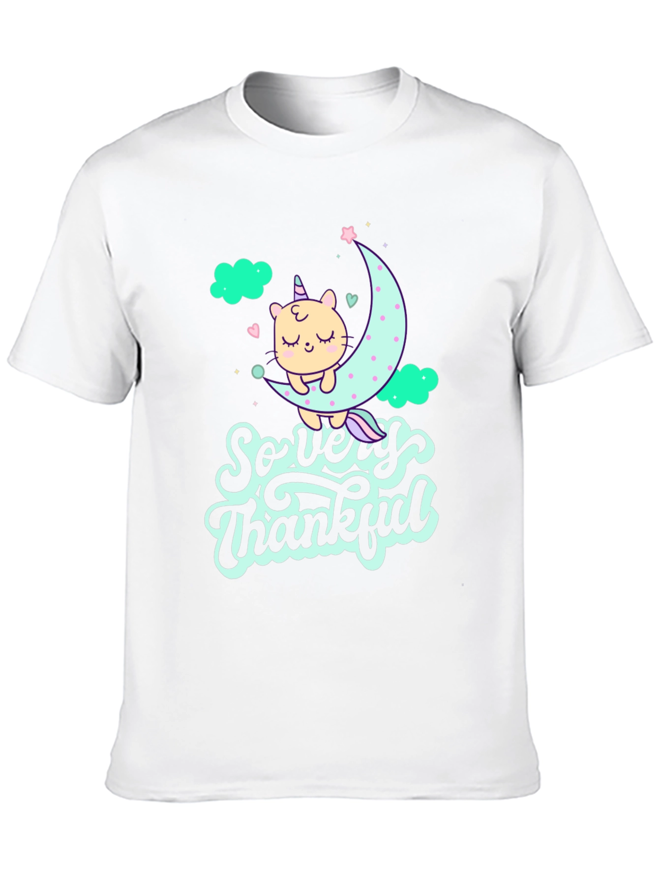 So Very Thankful Cat Moon Graphic Tee