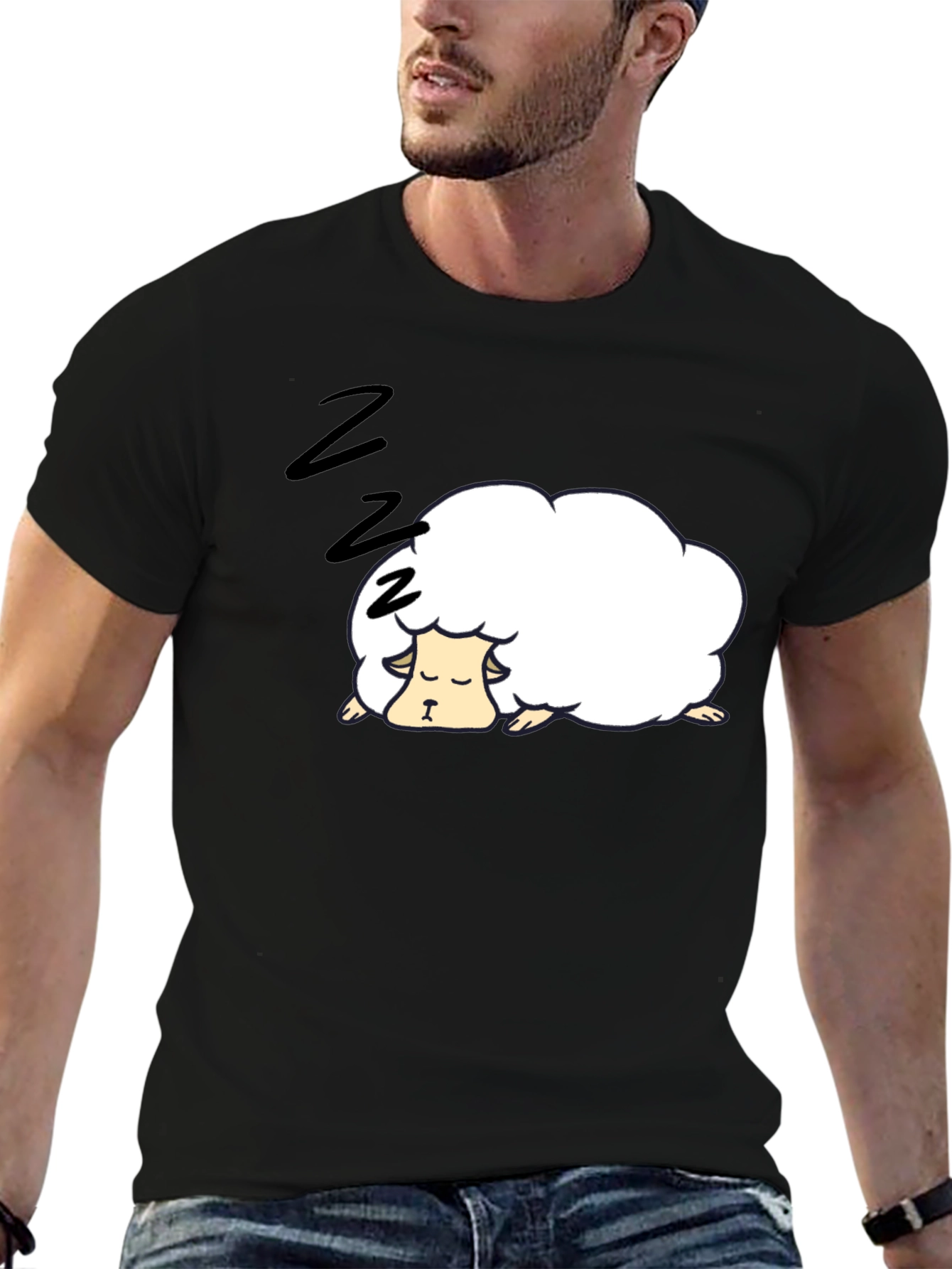 Sleepy Sheep Black T-Shirt