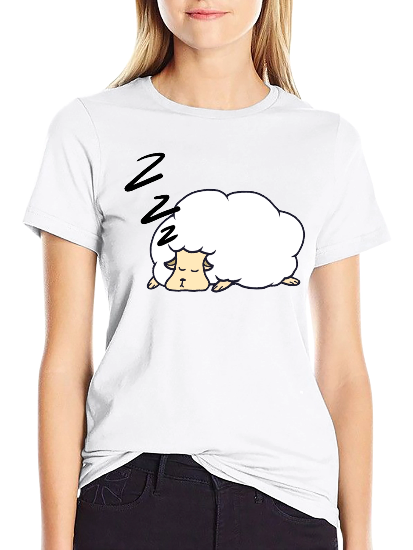 Sleepy Sheep Black T-Shirt
