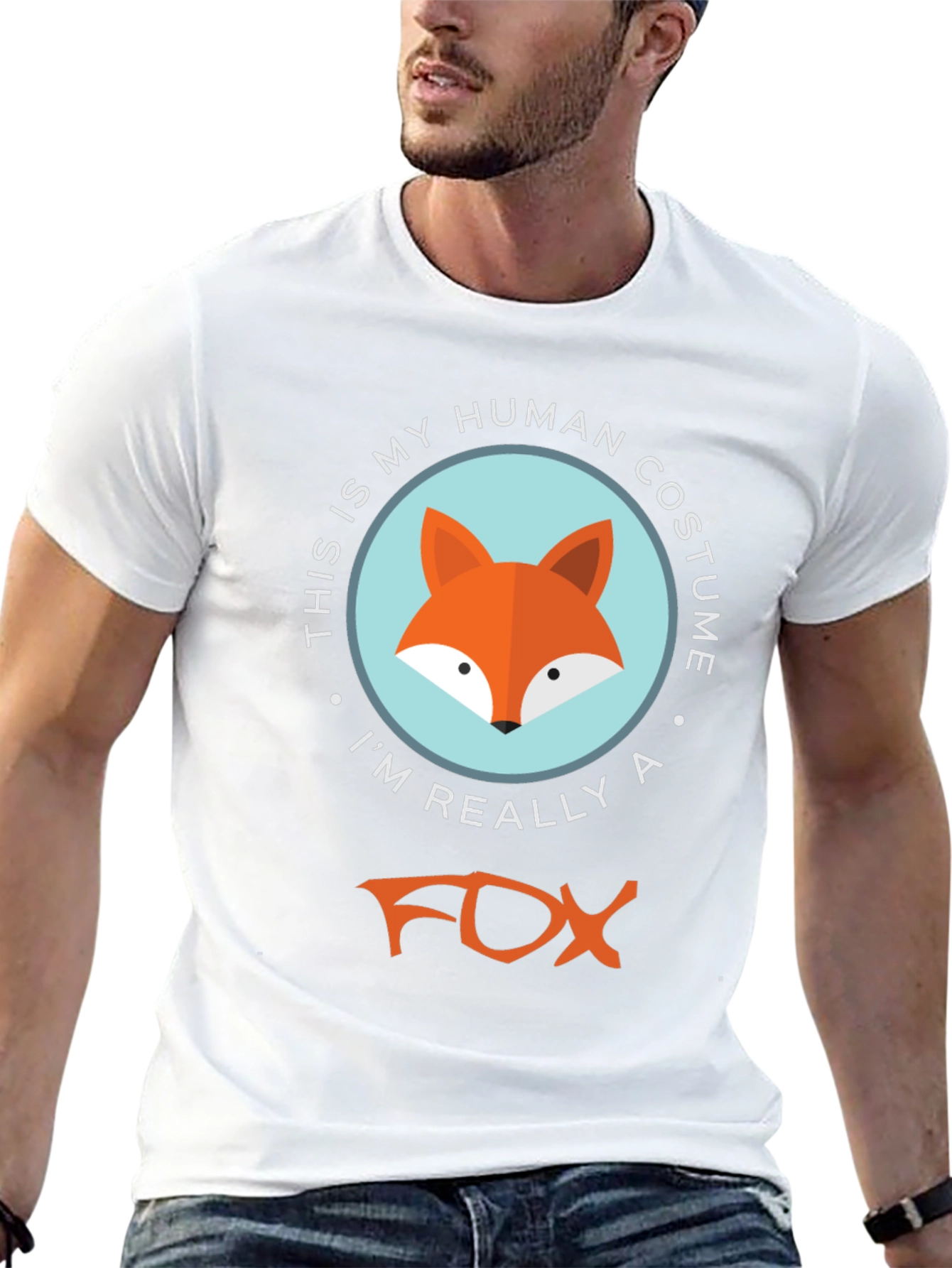Human Costume Fox T-Shirt - Funny Animal Tee