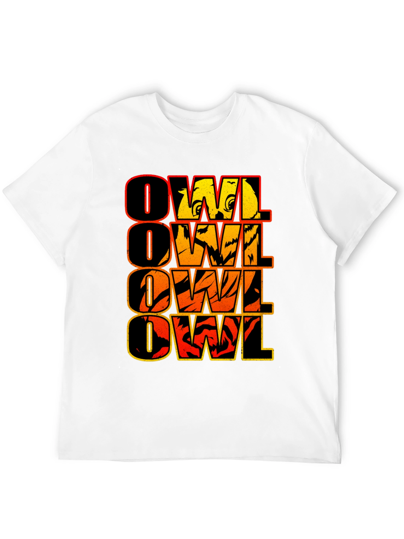 Owl Graphic Print Mens Black T-Shirt