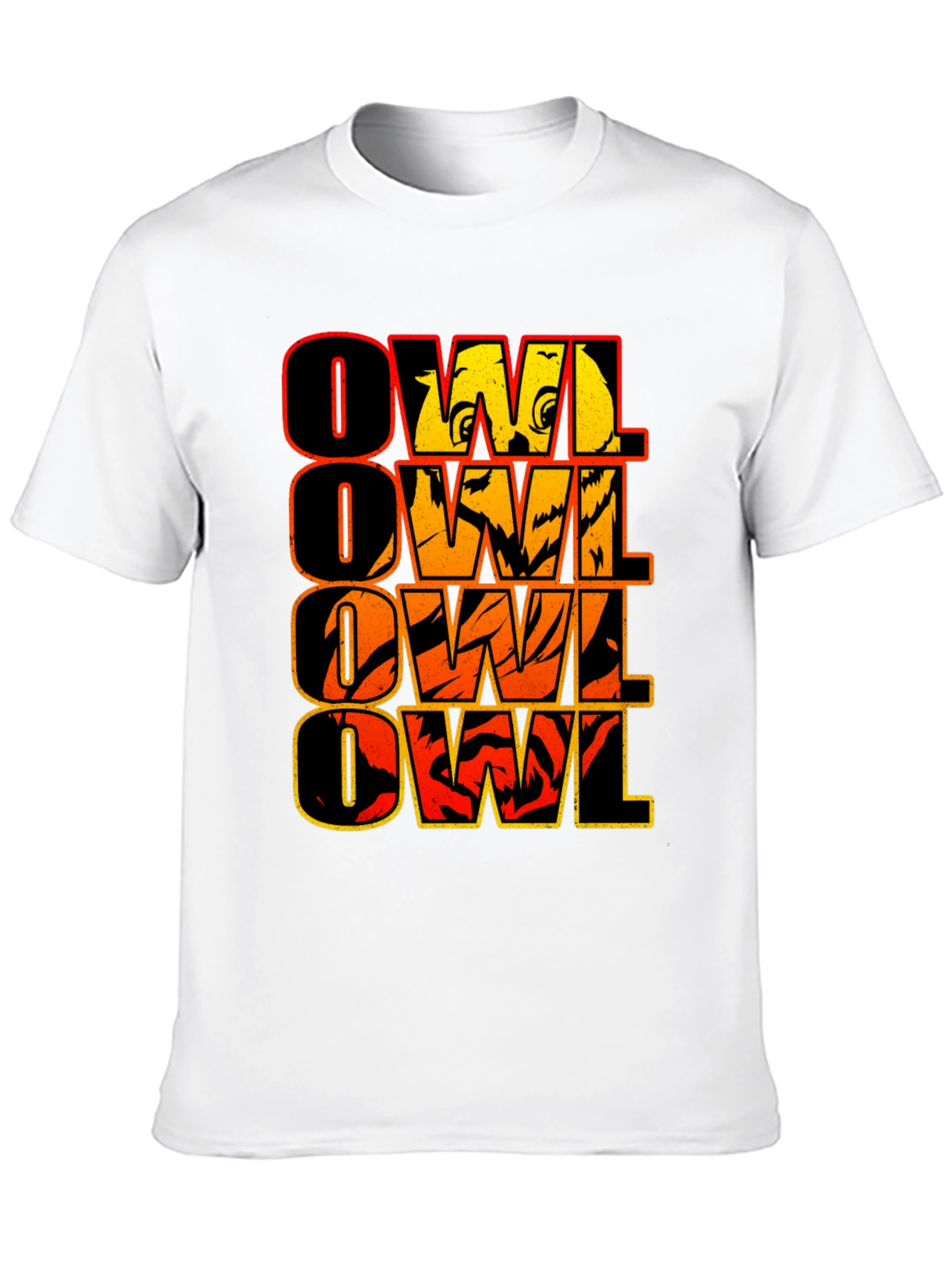 Owl Graphic Print Mens Black T-Shirt