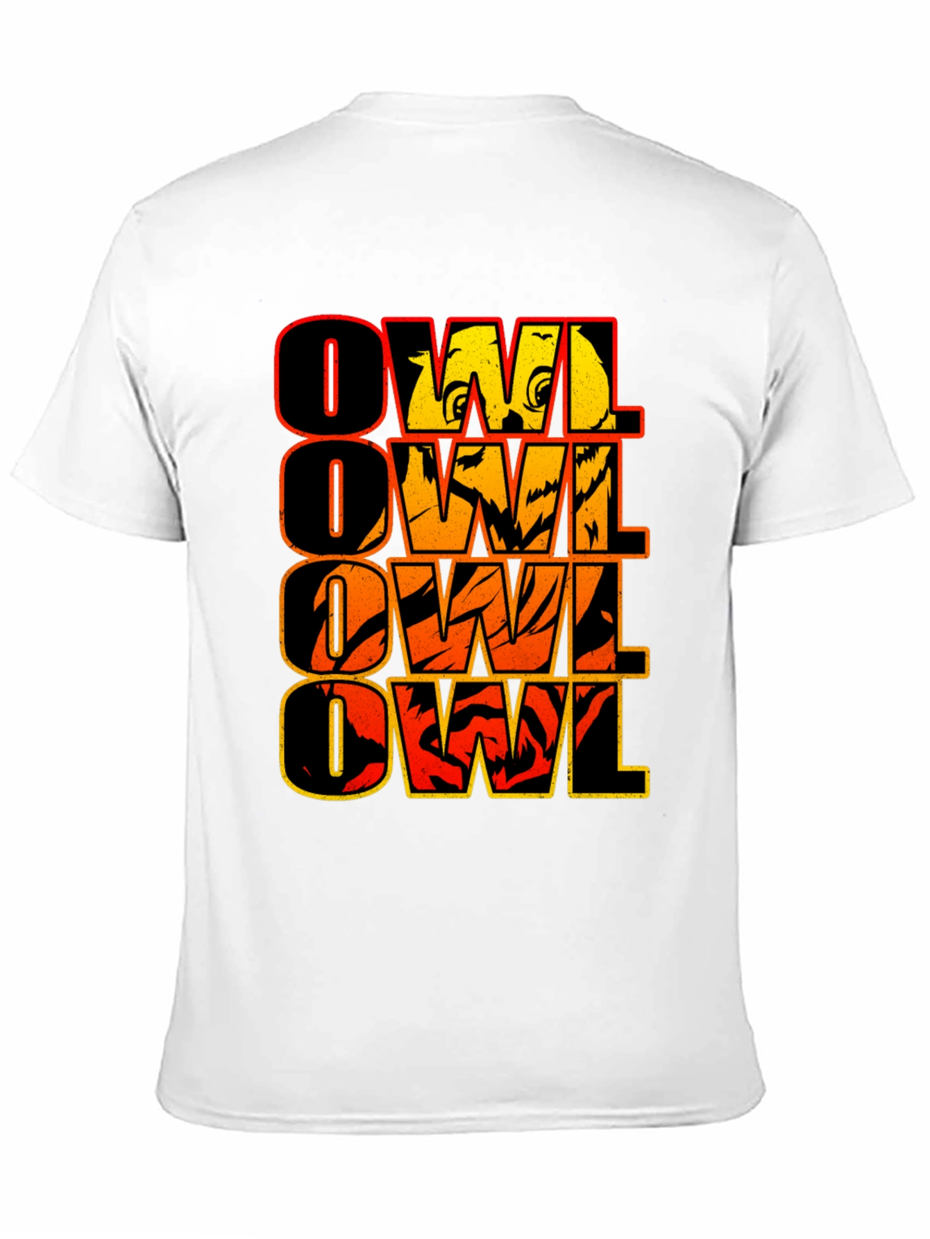 Owl Graphic Print Mens Black T-Shirt