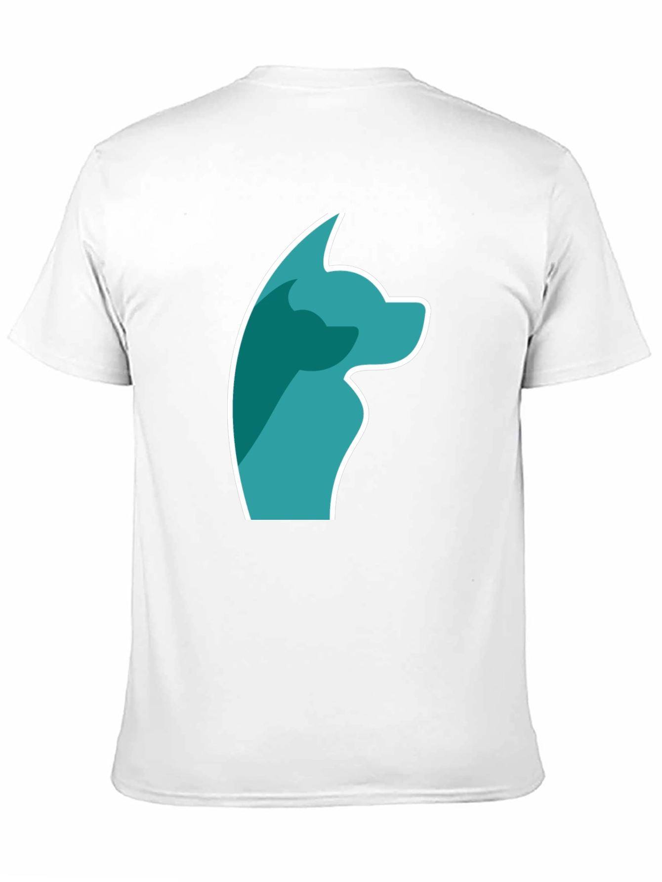 Stylish Black Tee with Teal Dog Graphic