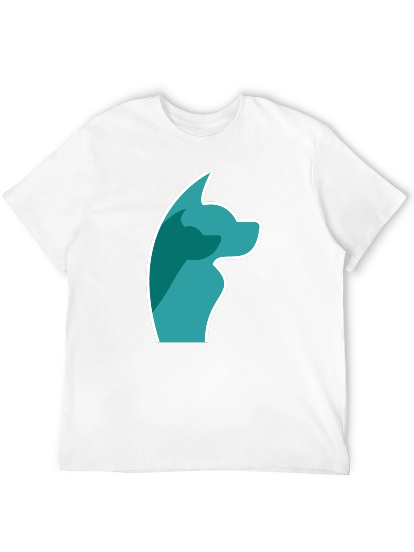 Stylish Black Tee with Teal Dog Graphic