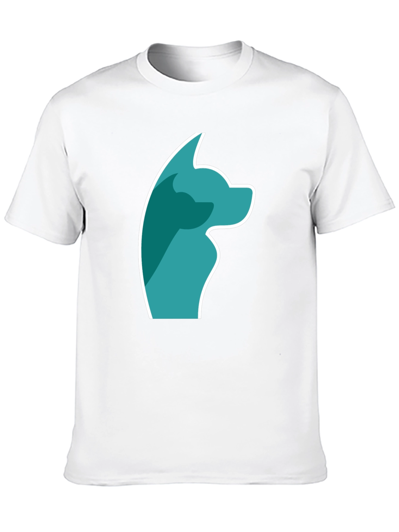 Stylish Black Tee with Teal Dog Graphic