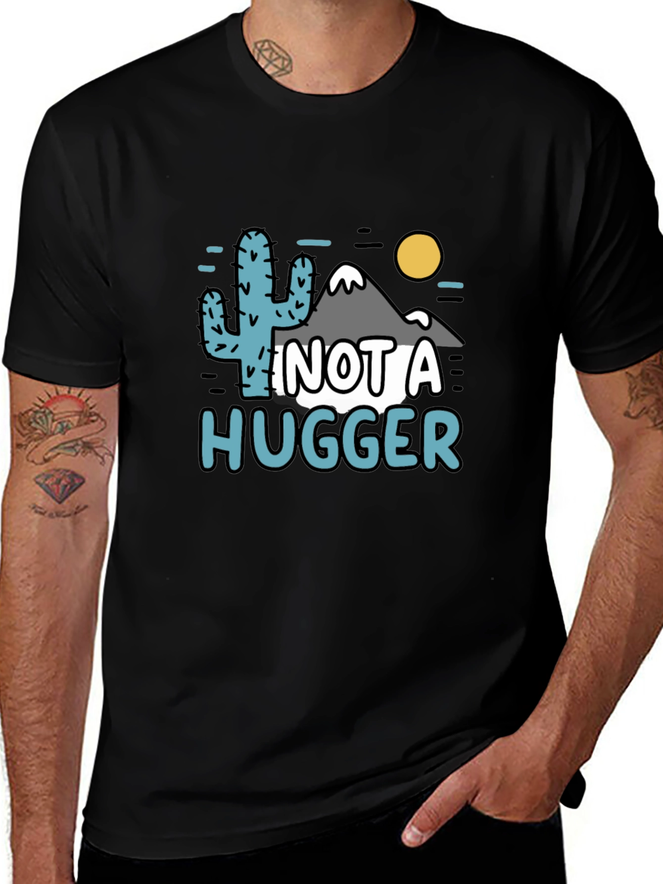 Not a Hugger Funny Graphic T-Shirt