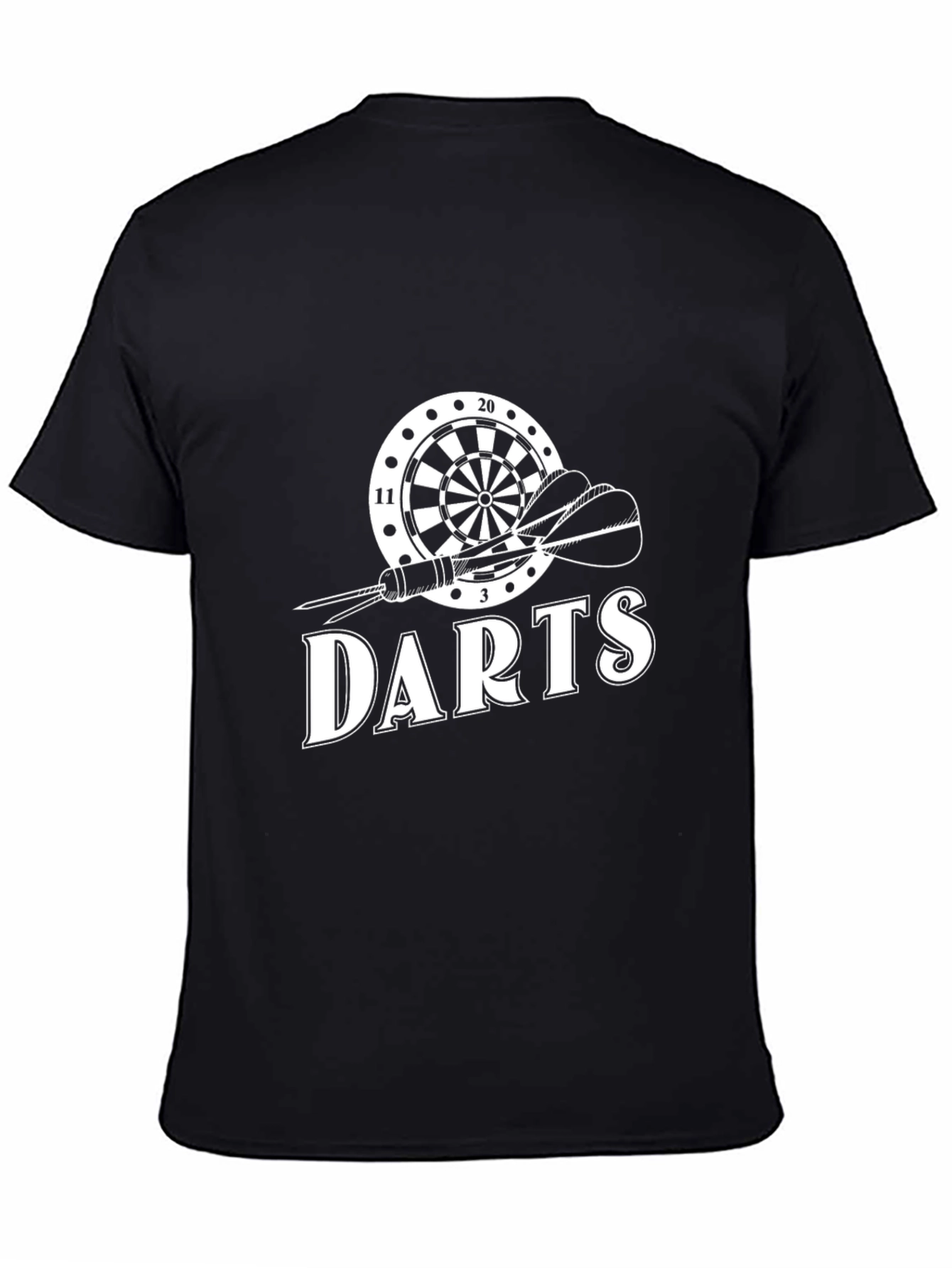 Darts Graphic Tee - Black Cotton T-Shirt