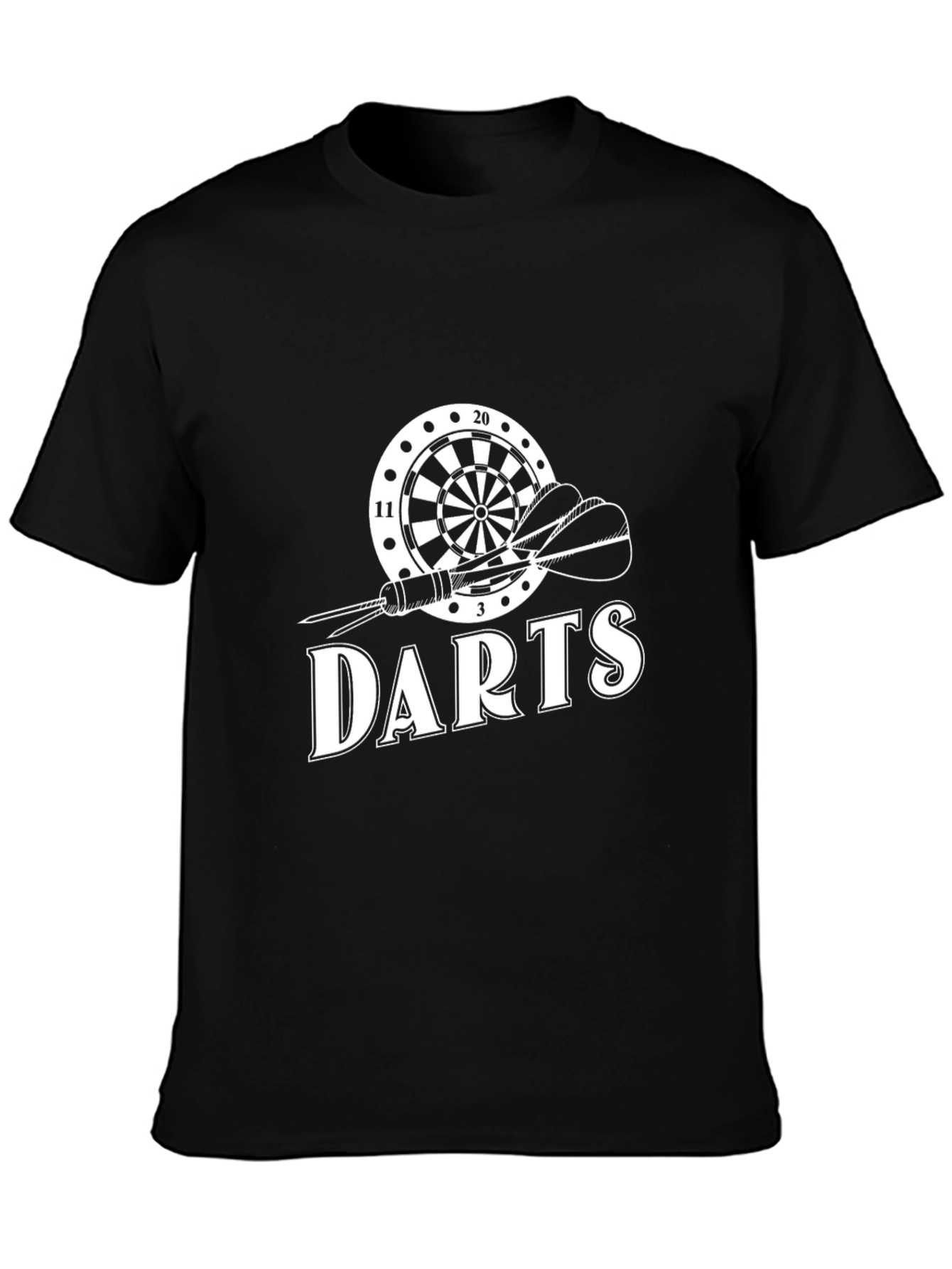 Darts Graphic Tee - Black Cotton T-Shirt