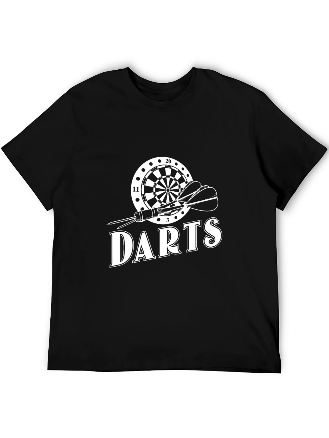 Darts Graphic Tee - Black Cotton T-Shirt