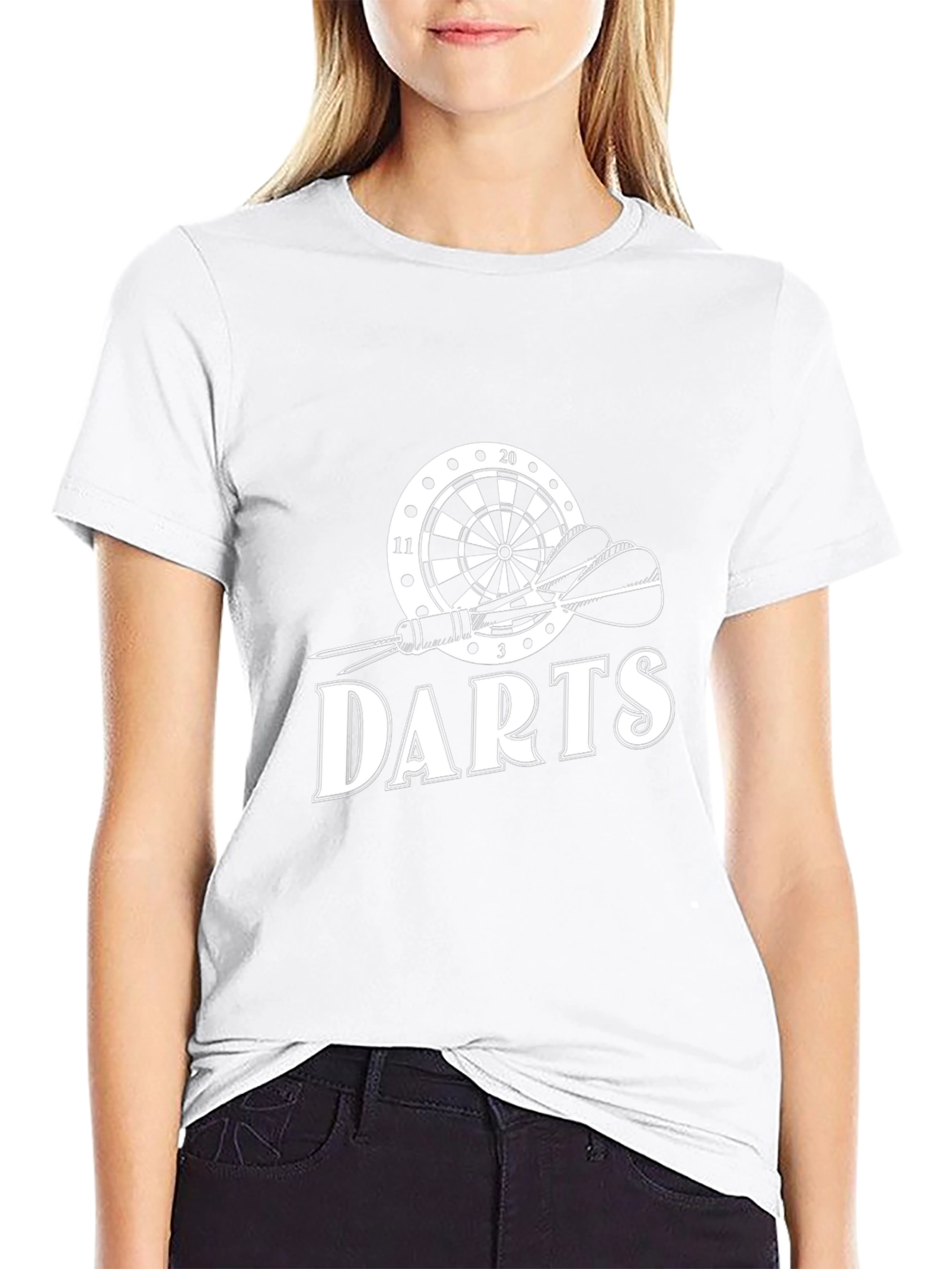 Darts Graphic Tee - Black Cotton T-Shirt