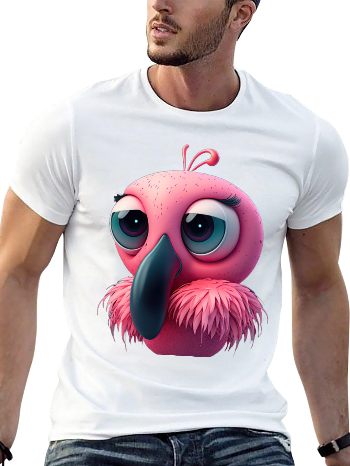 Cartoon Flamingo Graphic Tee
