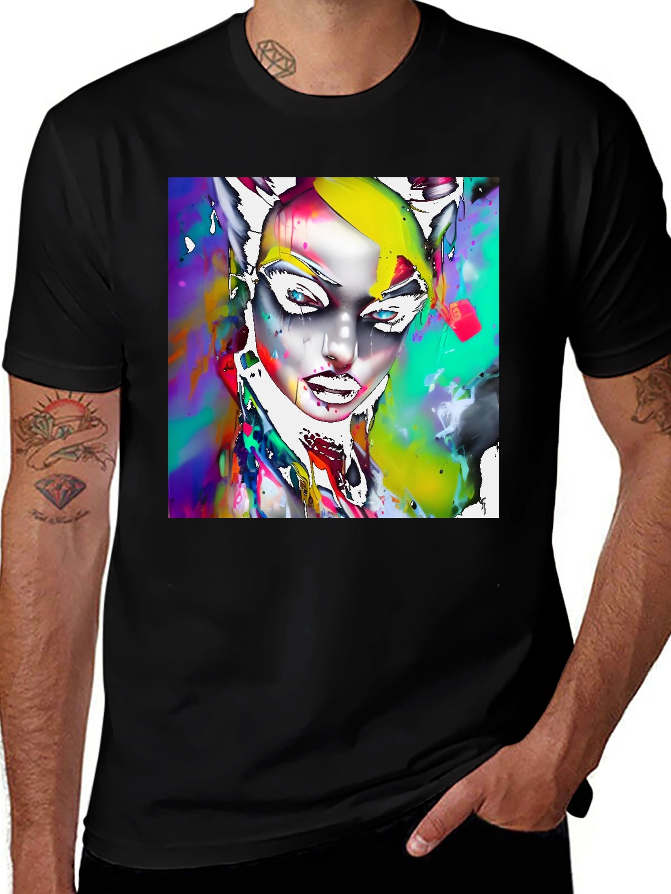 Abstract Art T-Shirt - Catwoman Inspired Design