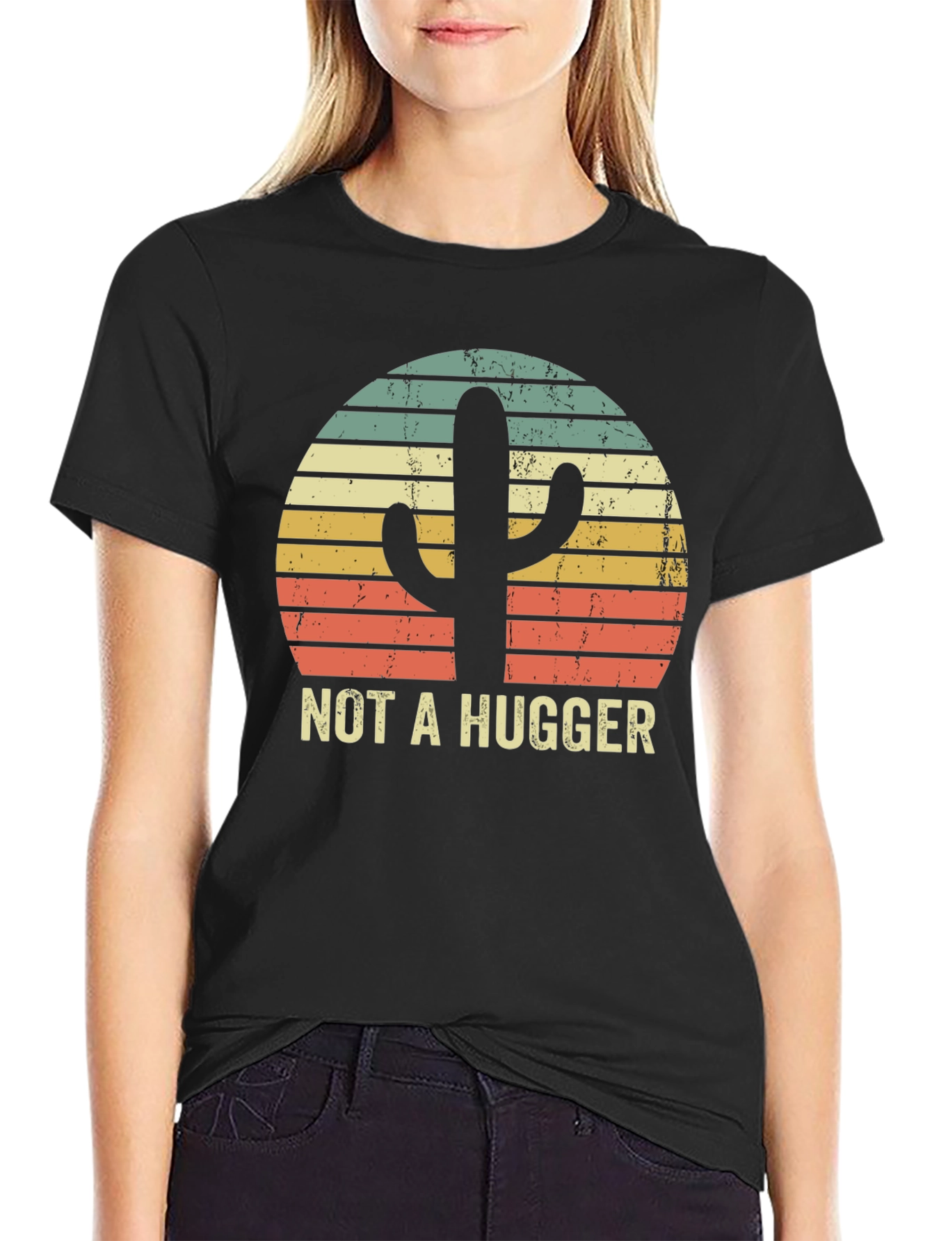 Not A Hugger Cactus Graphic Tee
