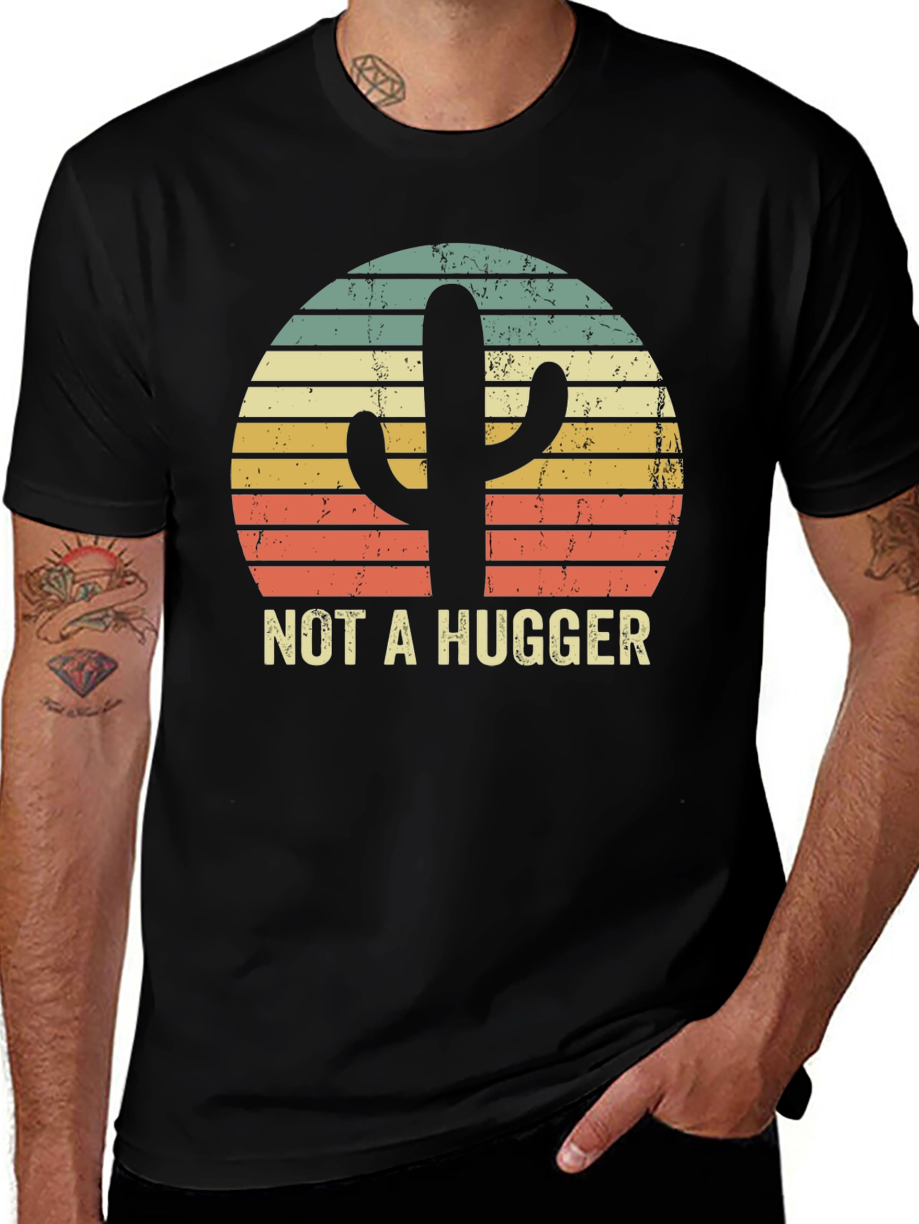 Not A Hugger Cactus Graphic Tee