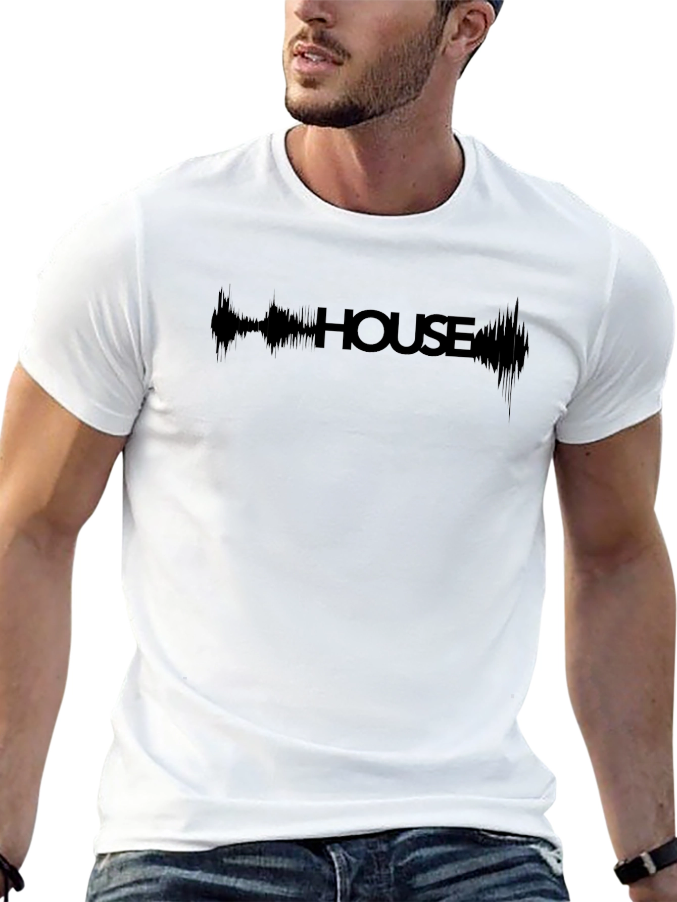 House Music Waveform Graphic Tee - Black T-Shirt