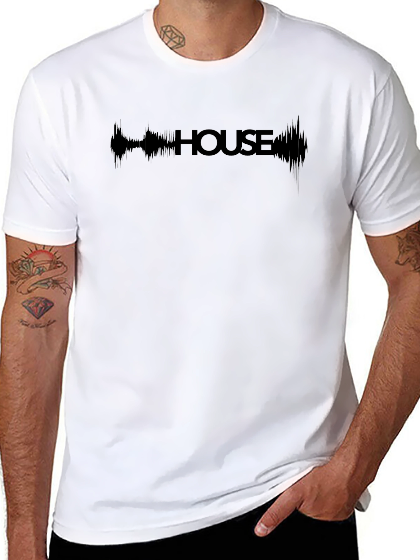 House Music Waveform Graphic Tee - Black T-Shirt