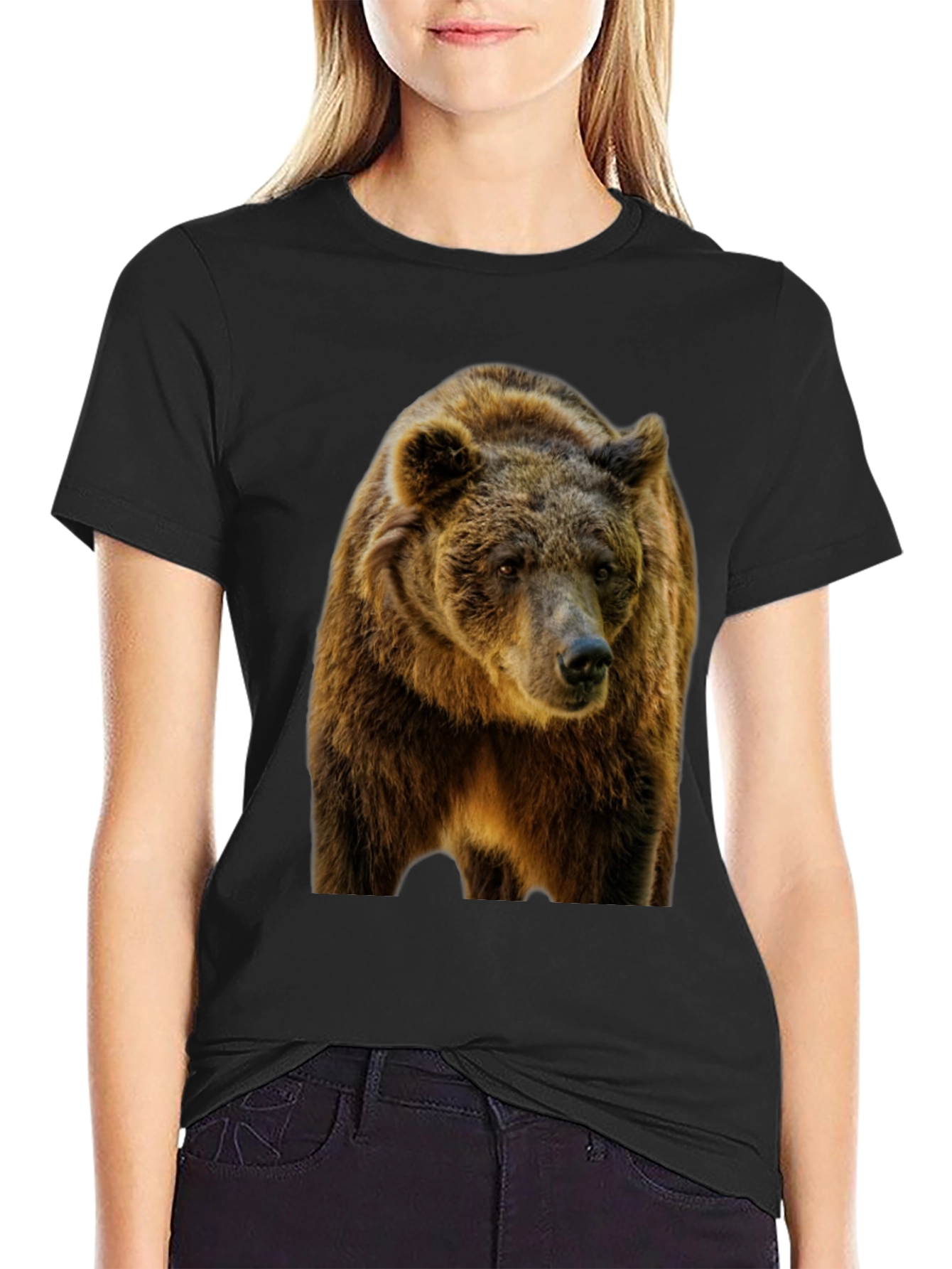 Grizzly Bear Graphic Black T-Shirt